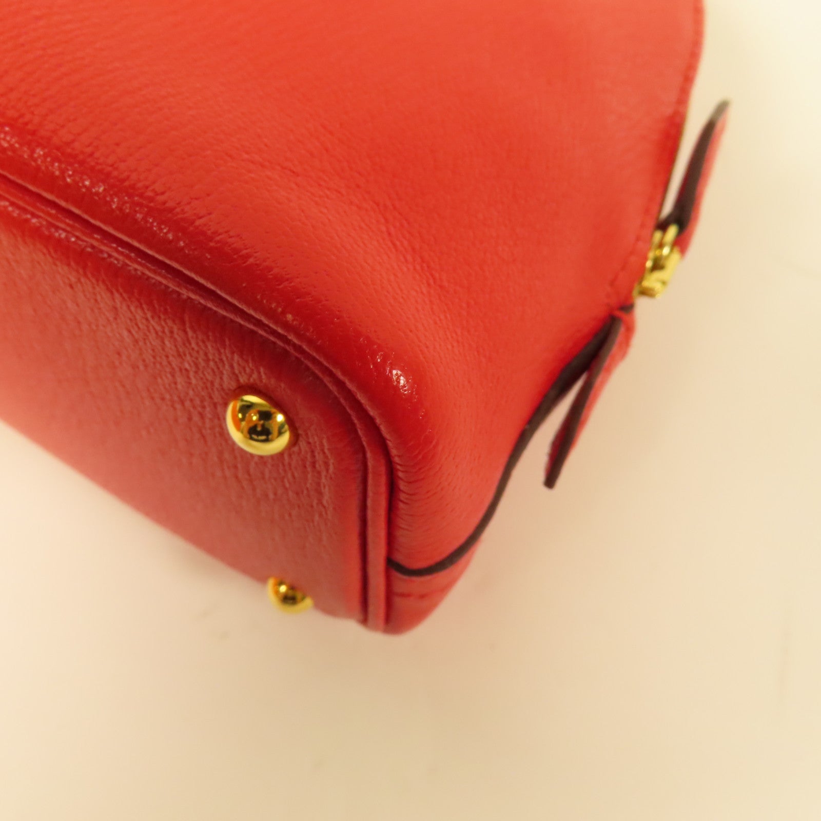 HERMES GHW Bolide 1923 Mini 2way Shoulder Bag Chevre Leather Rouge De Coeur