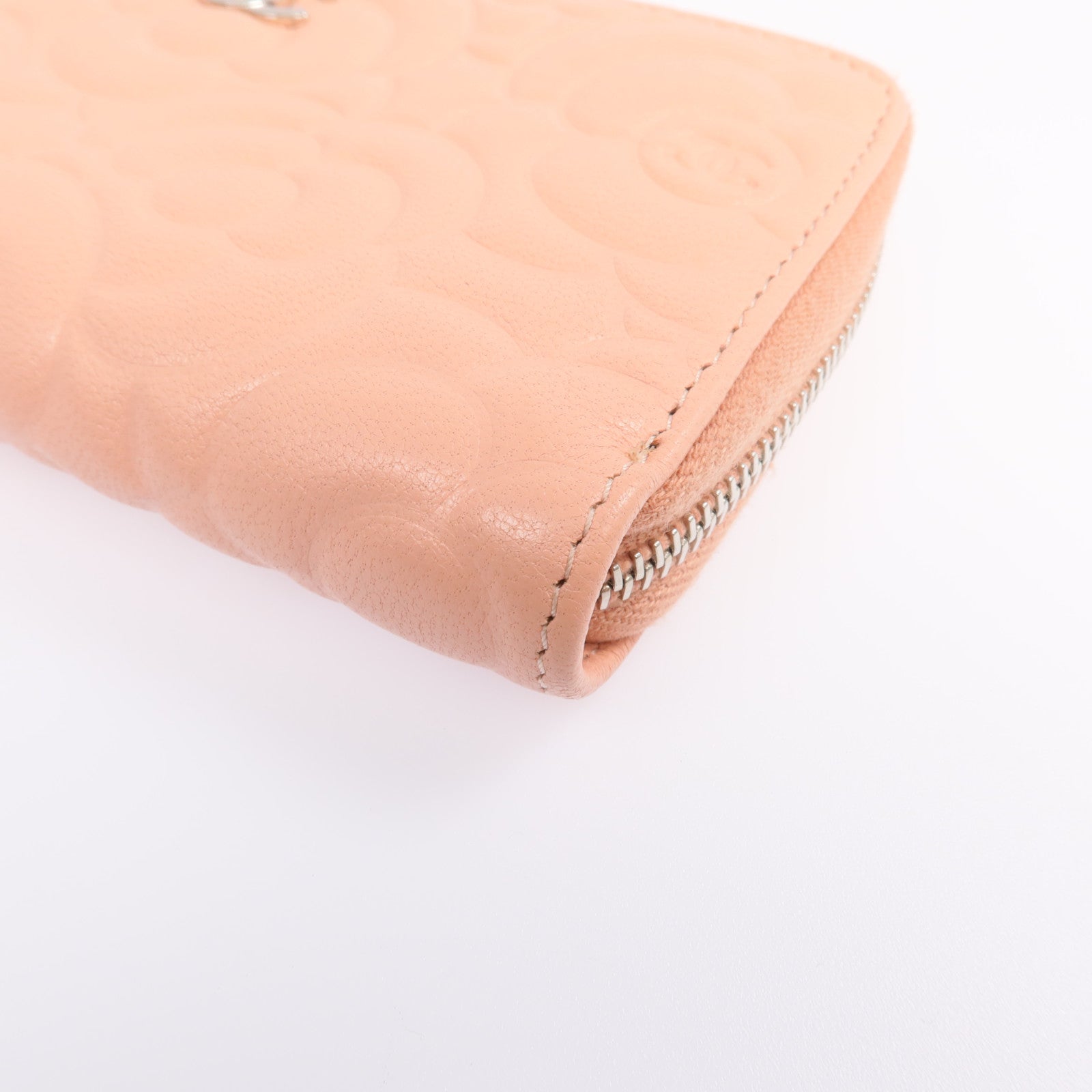 CHANEL 【激減優惠】羊皮皮革Zipper long Wallet銀扣長錢包