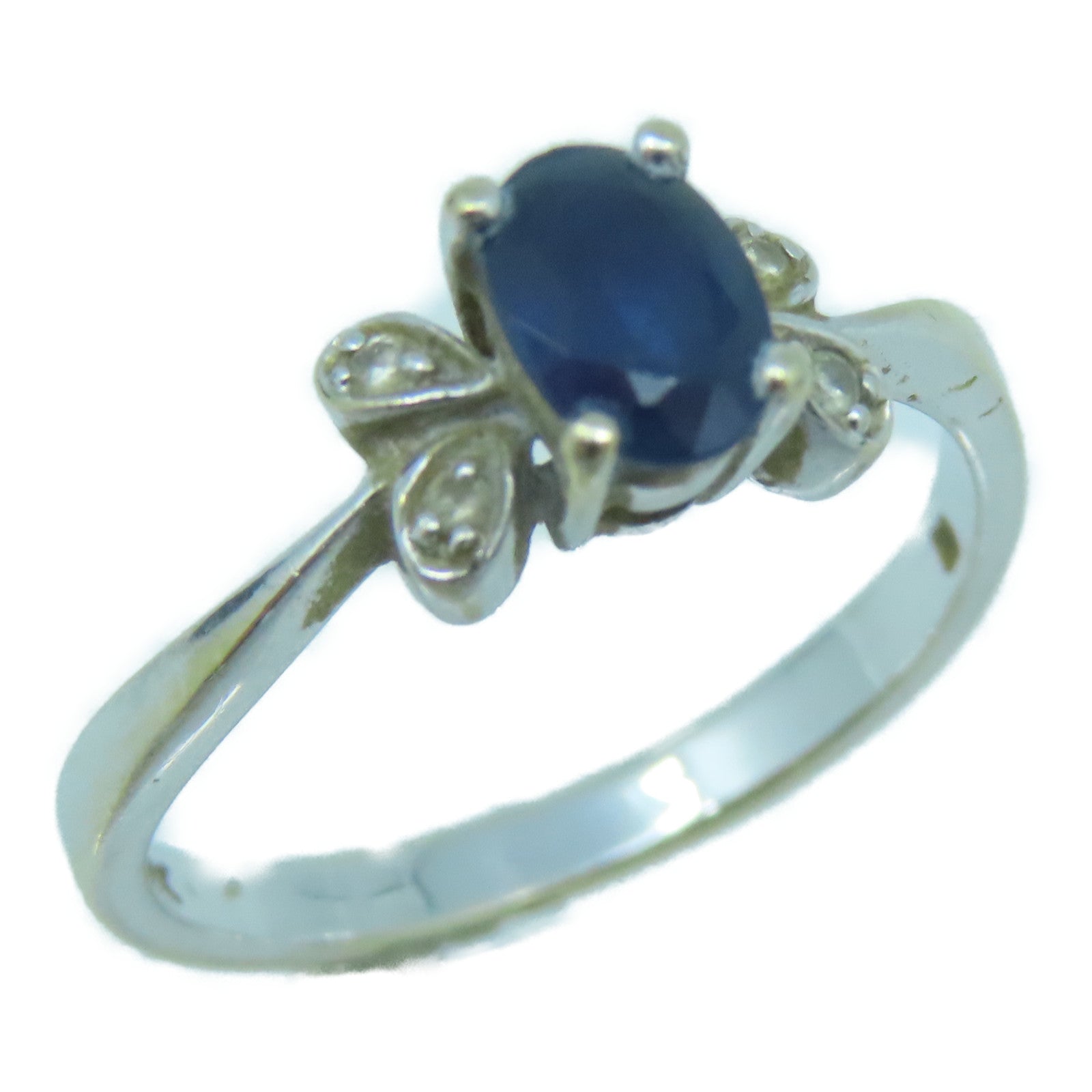 JEWELRY 【激減優惠】18K白金Sapphire Ring藍寶石戒指US#6.25