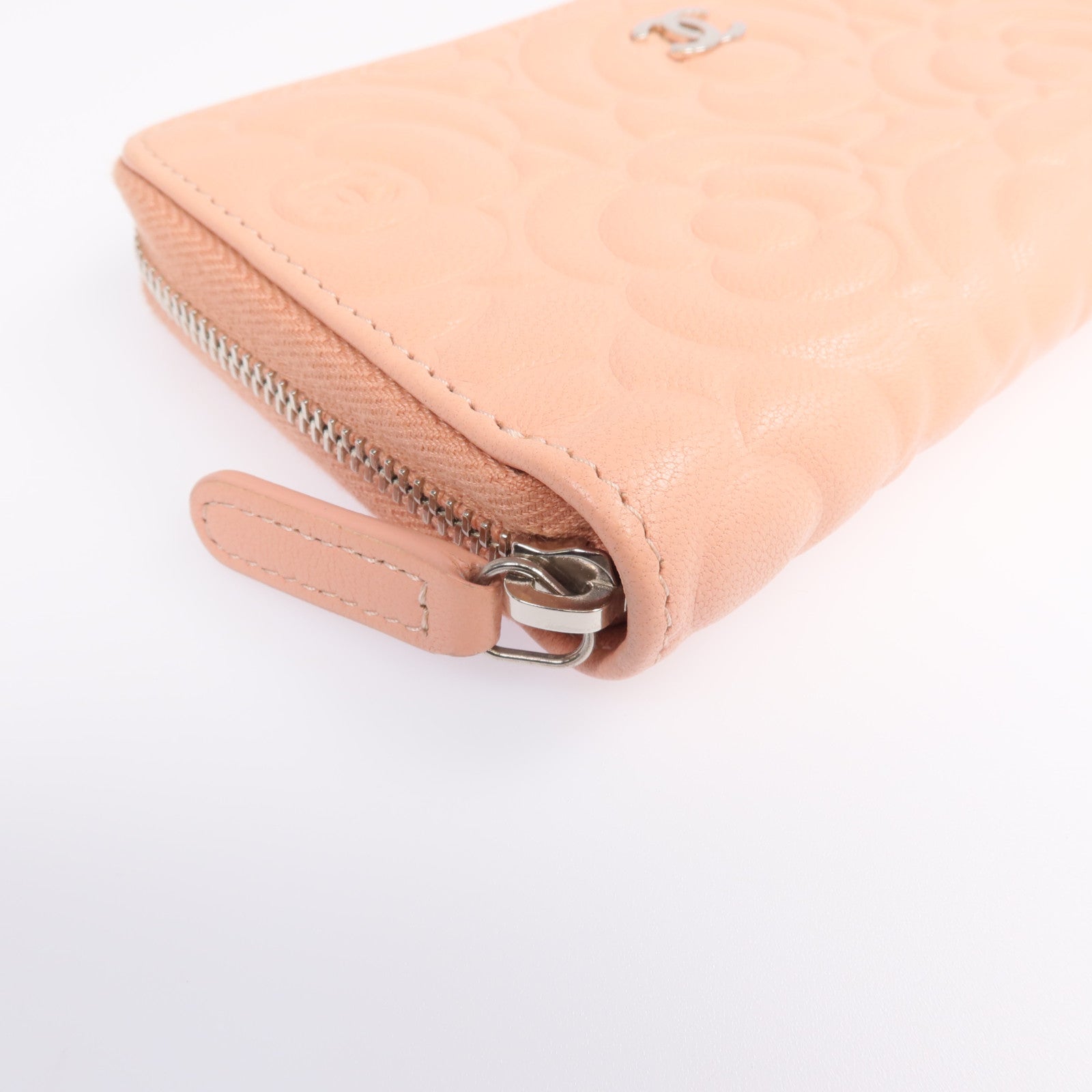 CHANEL 【激減優惠】羊皮皮革Zipper long Wallet銀扣長錢包