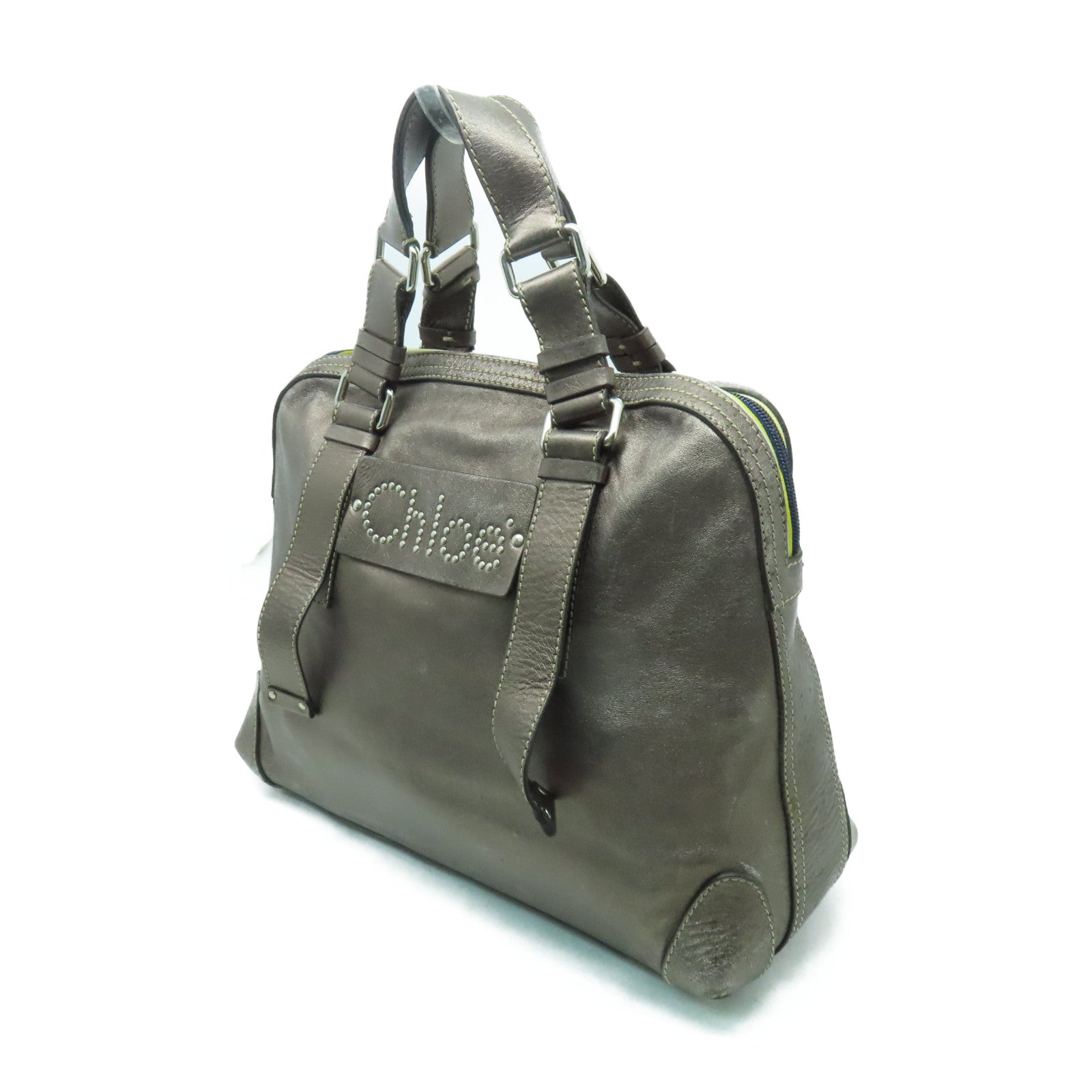 Chloe 【激減優惠】羊皮皮革Shoulder Bag銀扣肩背袋銅色