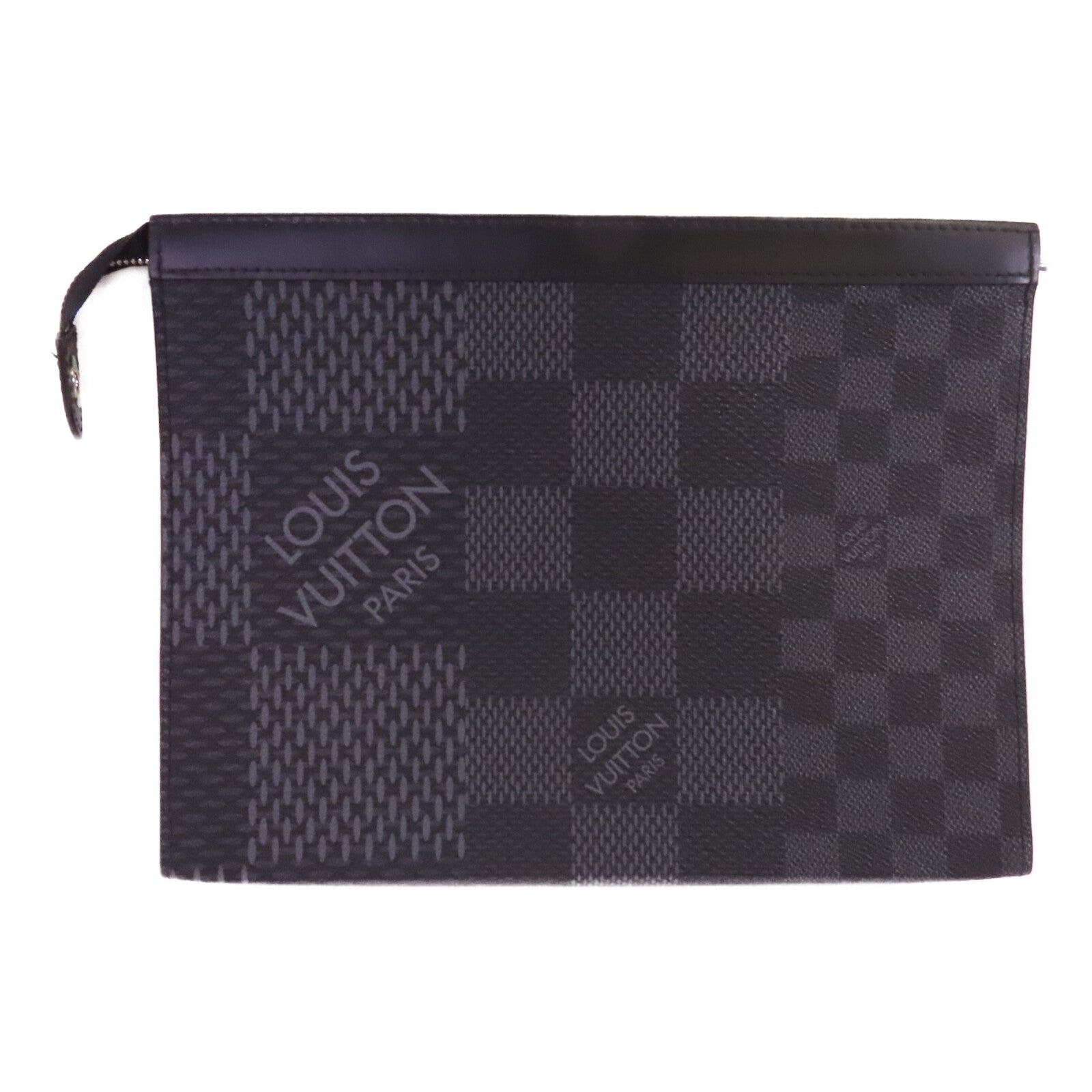 LOUIS VUITTON Damier Graphite Pochette Voyage銀扣手拿包
