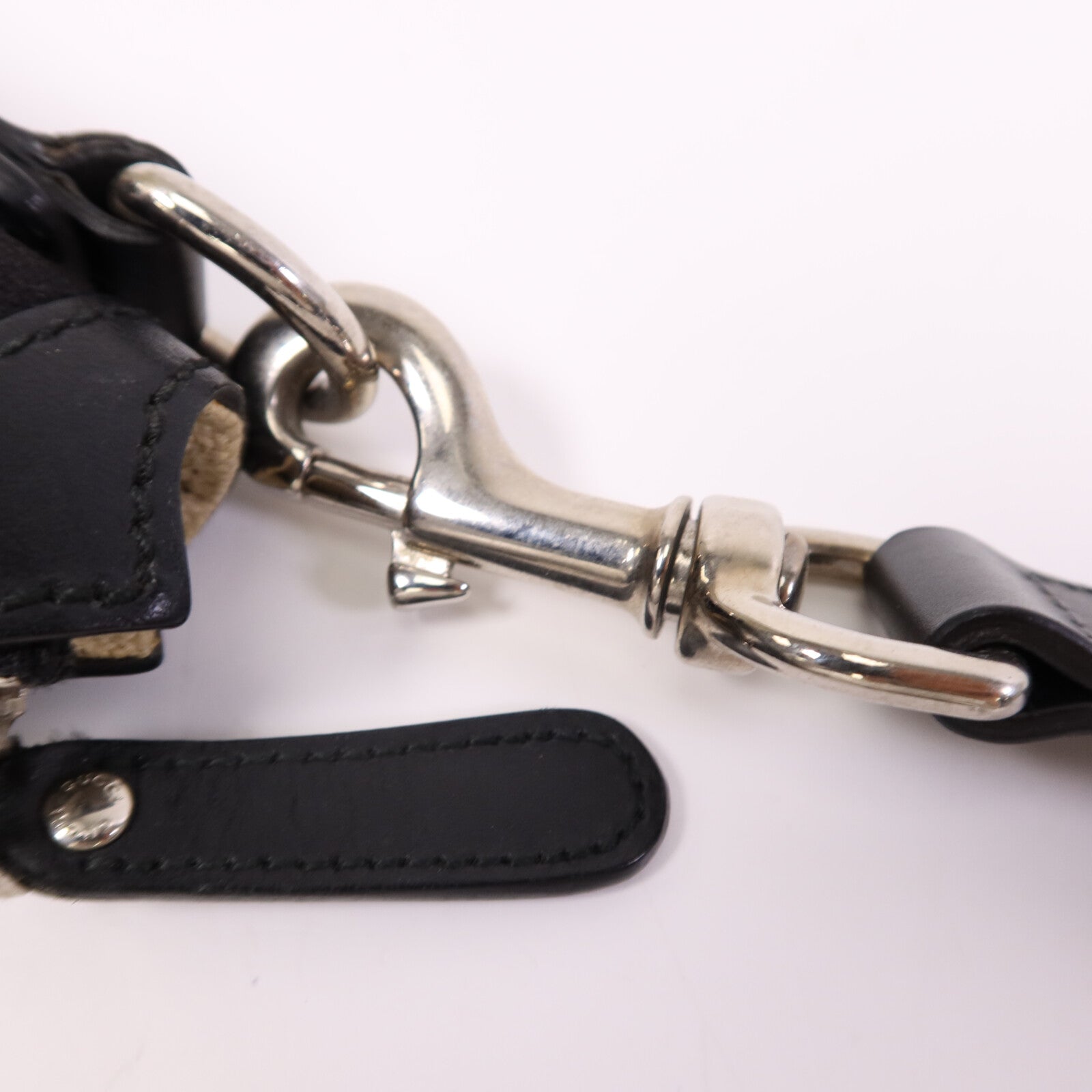 GUCCI 帆布Shoulder Bag銀扣肩背袋