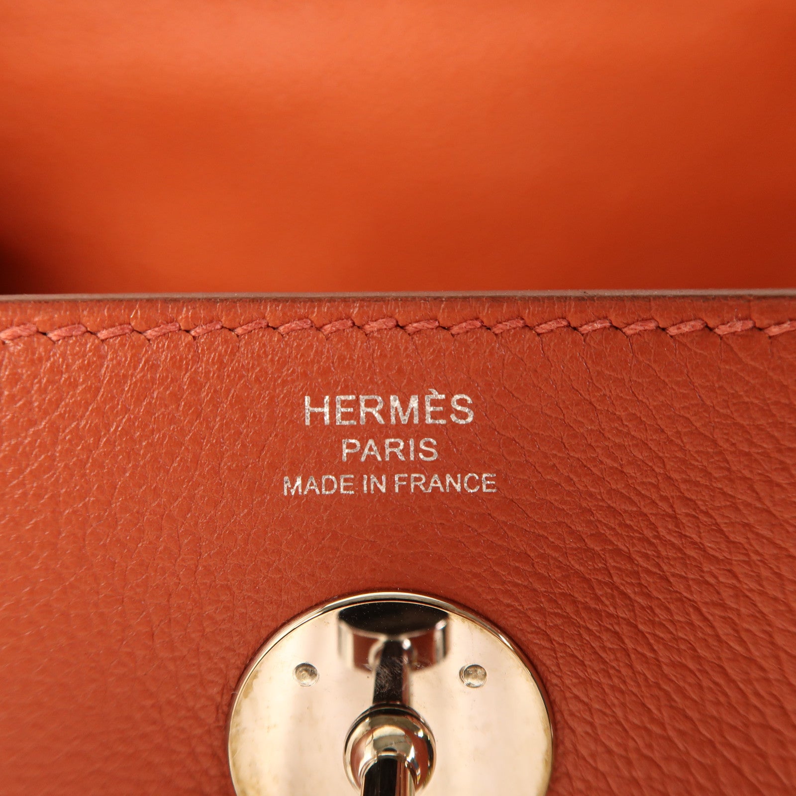HERMES Evercolor皮革Lindy 26銀扣手挽肩背兩用袋Brique