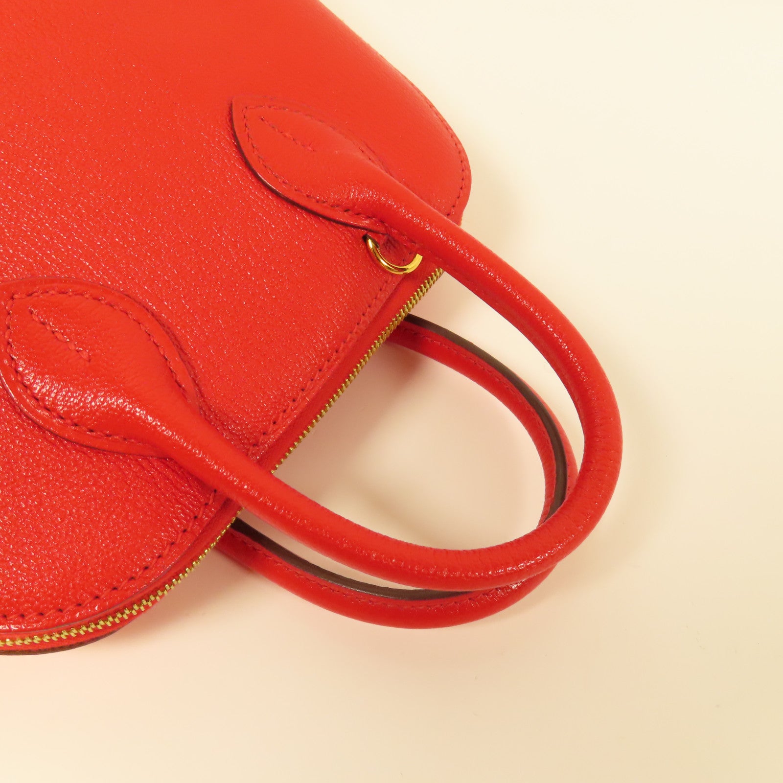 HERMES GHW Bolide 1923 Mini 2way Shoulder Bag Chevre Leather Rouge De Coeur