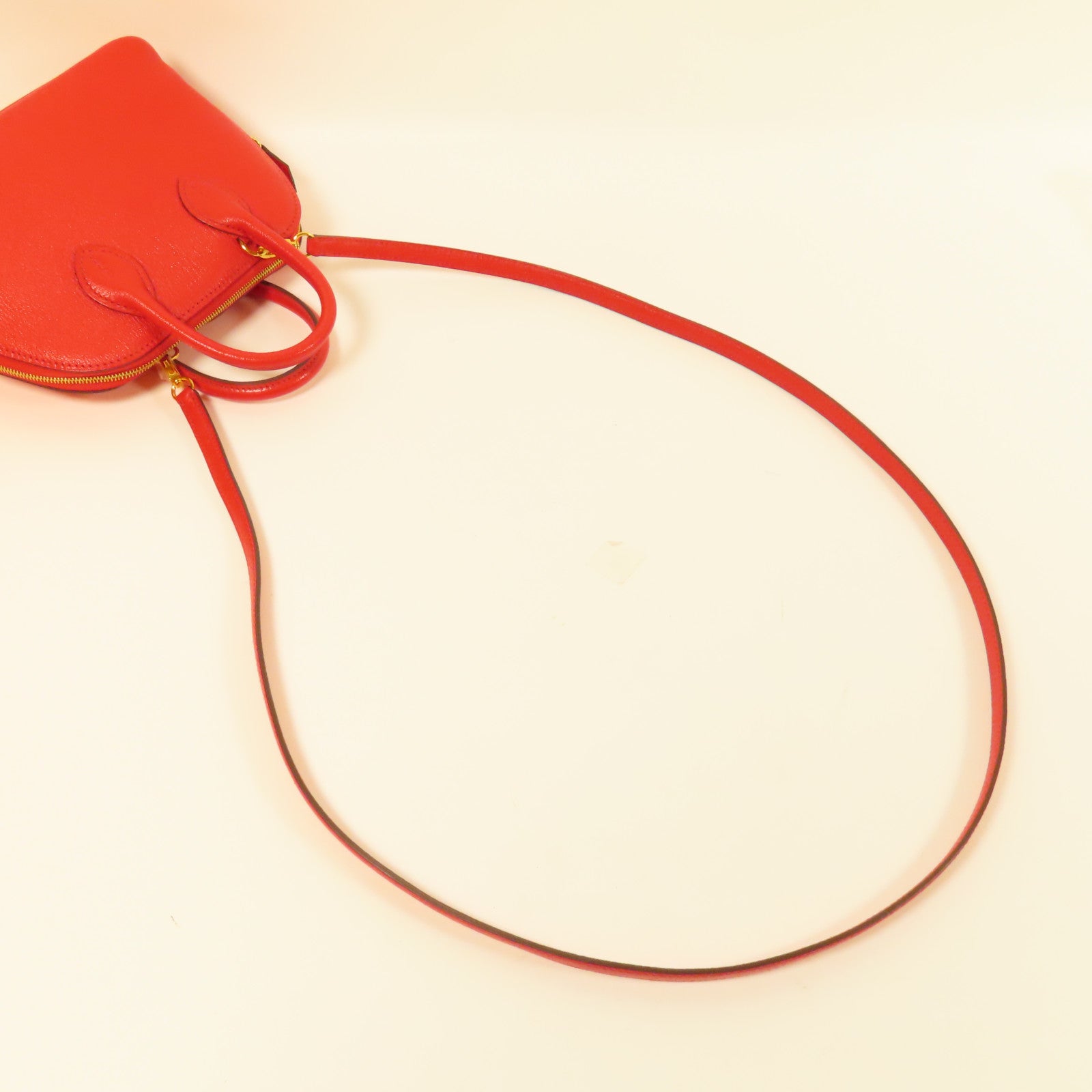 HERMES GHW Bolide 1923 Mini 2way Shoulder Bag Chevre Leather Rouge De Coeur