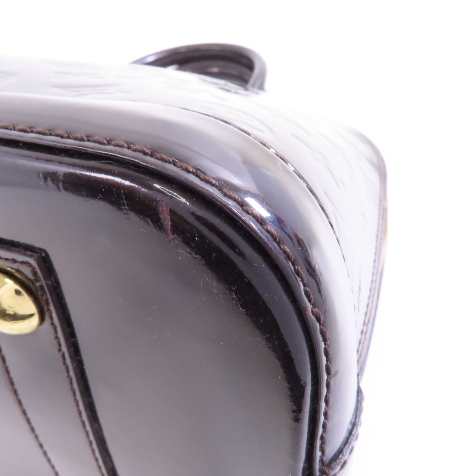 LOUIS VUITTON Vernis Alma金扣手挽袋紫色