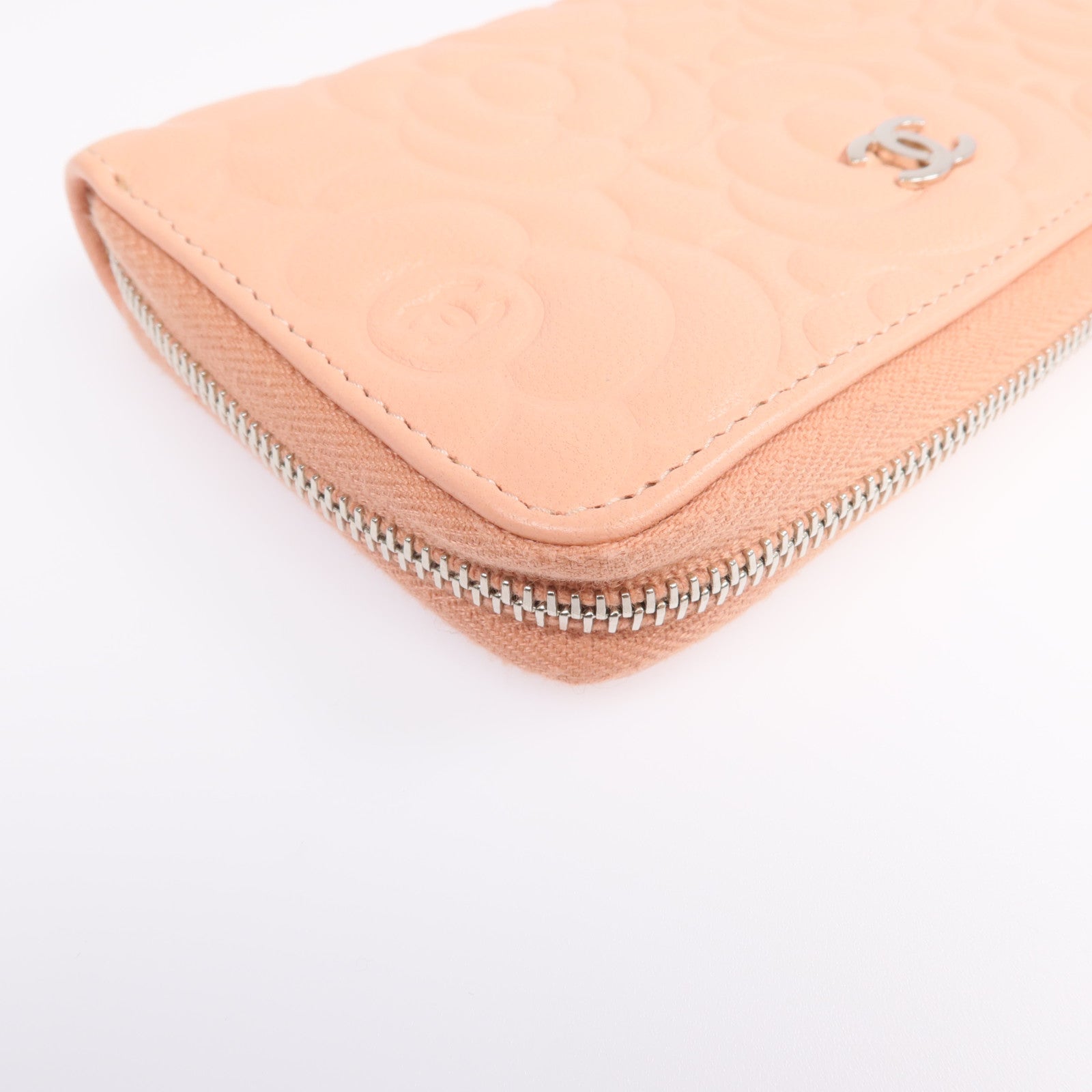 CHANEL 【激減優惠】羊皮皮革Zipper long Wallet銀扣長錢包
