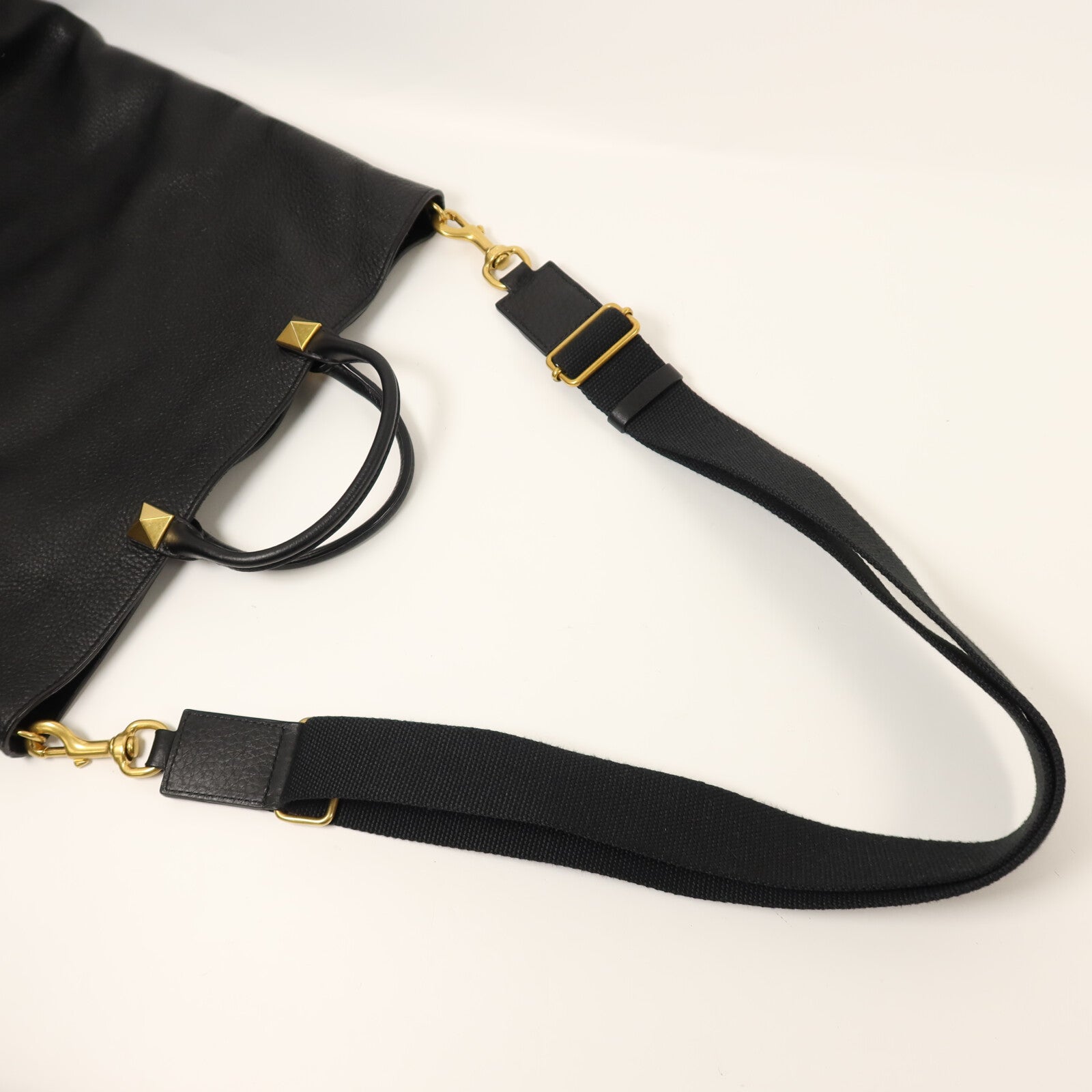 Valentino 【激減優惠】牛皮皮革2 Way Shoulder金扣手挽肩背兩用袋