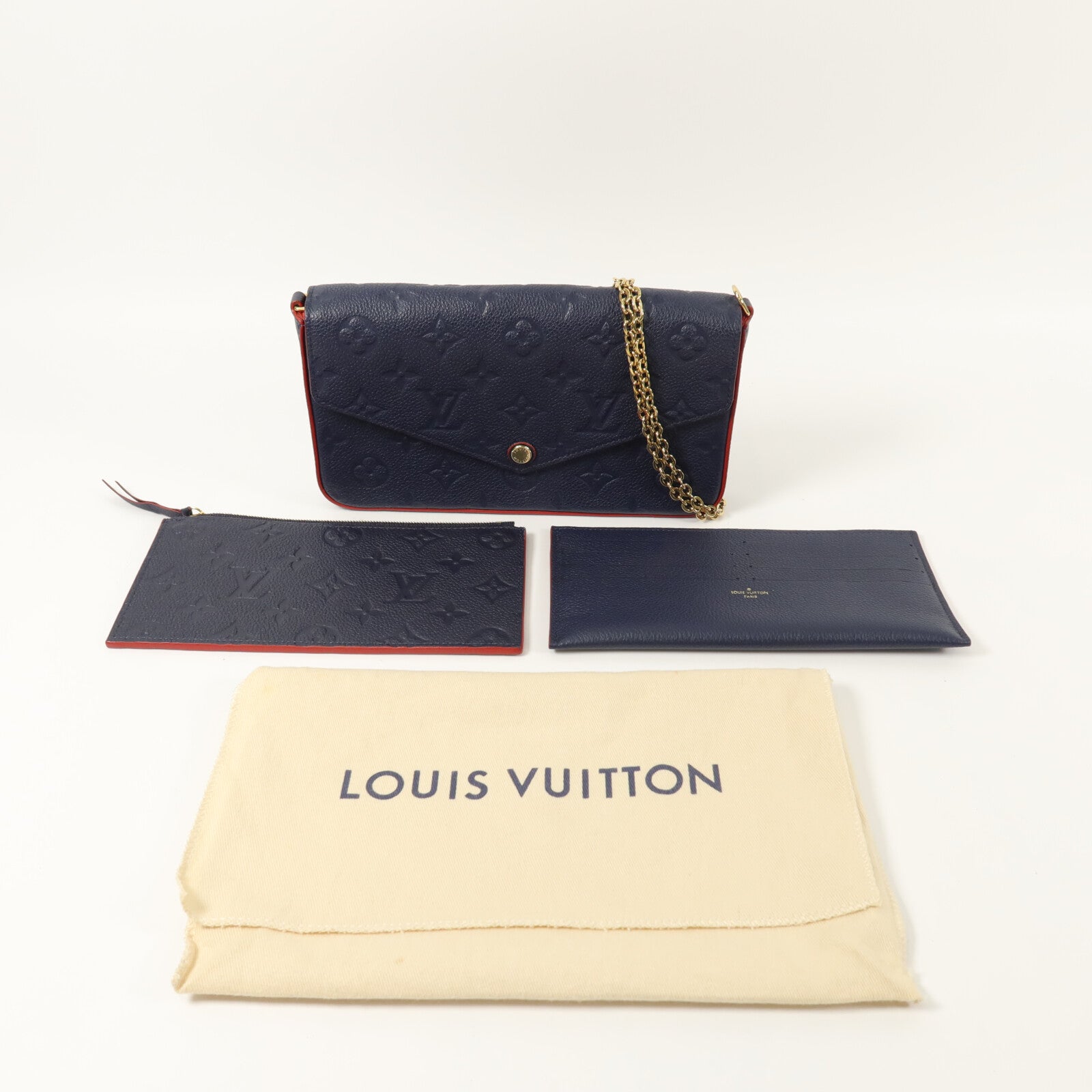 LOUIS VUITTON Monogram Empreinte Pochette Felicie鏈帶肩背袋