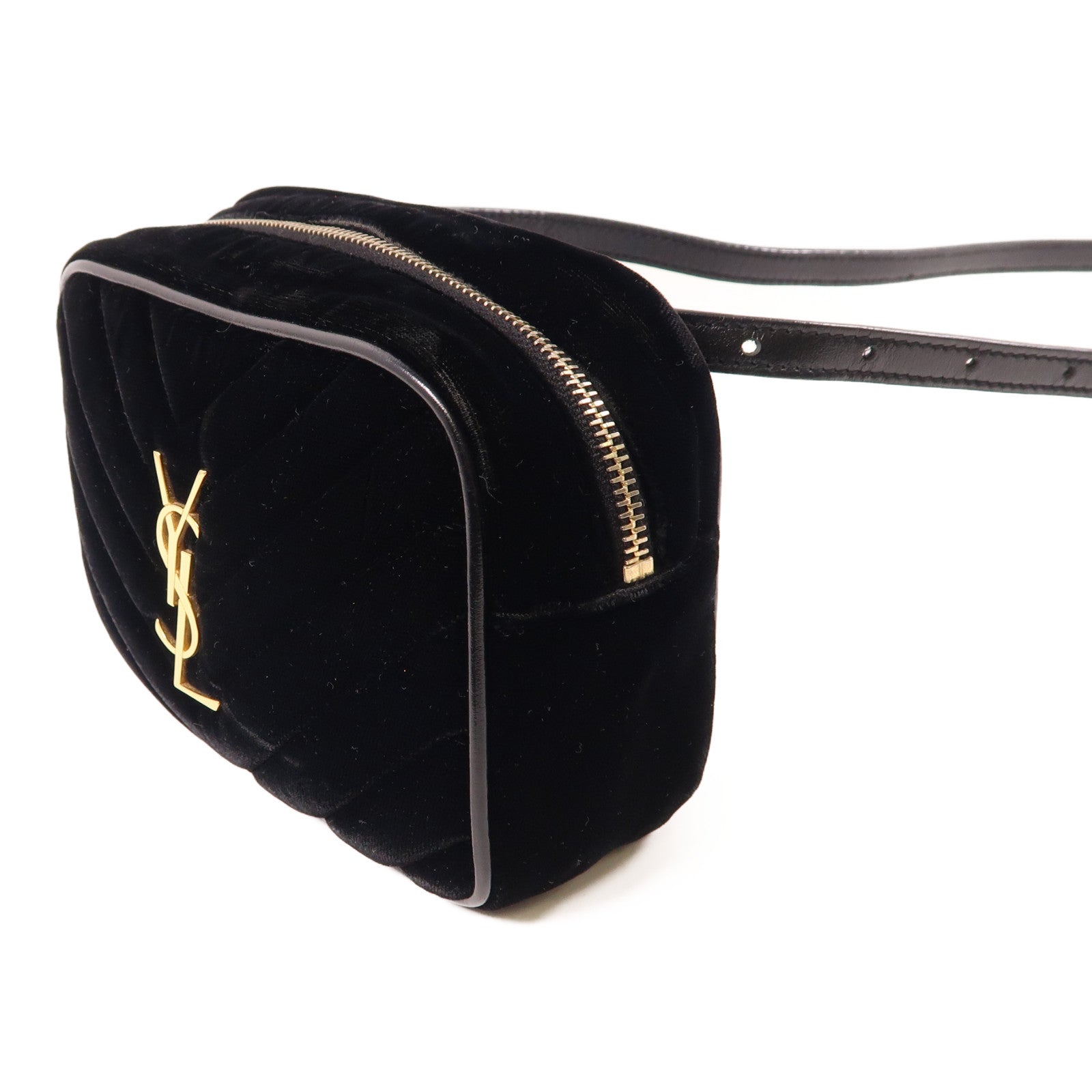 YVES SAINT LAURENT 絨布Lou Belt Bag金扣腰包