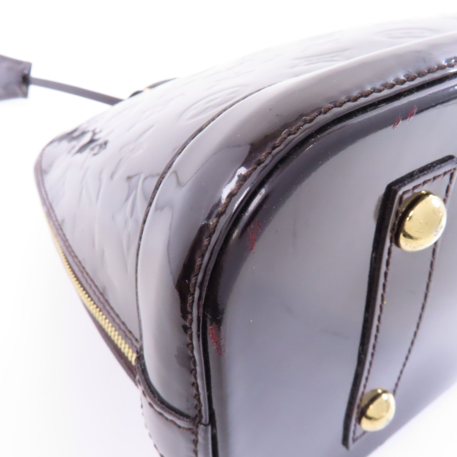 LOUIS VUITTON Vernis Alma金扣手挽袋紫色