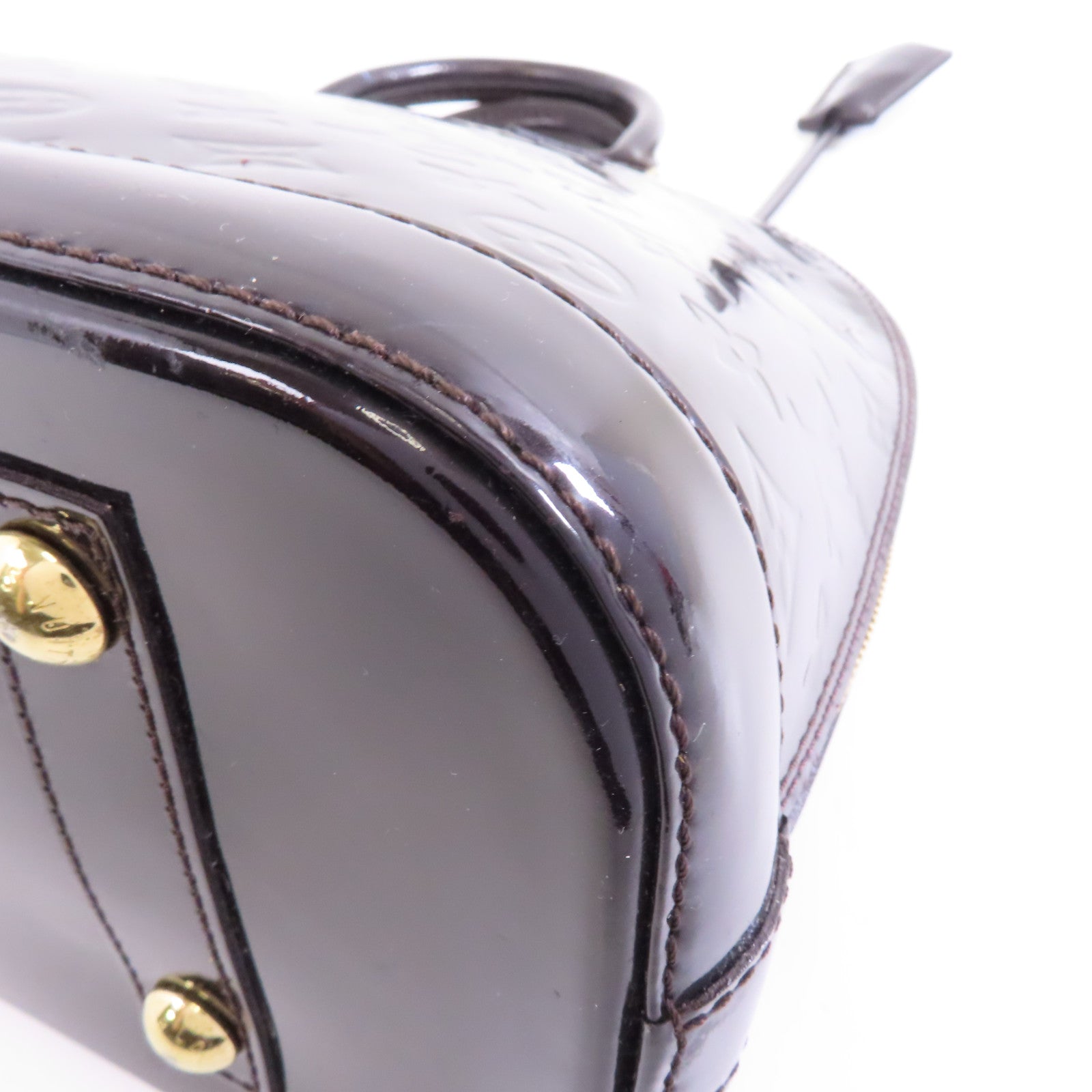 LOUIS VUITTON Vernis Alma金扣手挽袋紫色