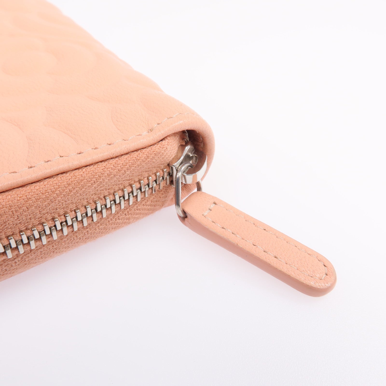 CHANEL 【激減優惠】羊皮皮革Zipper long Wallet銀扣長錢包