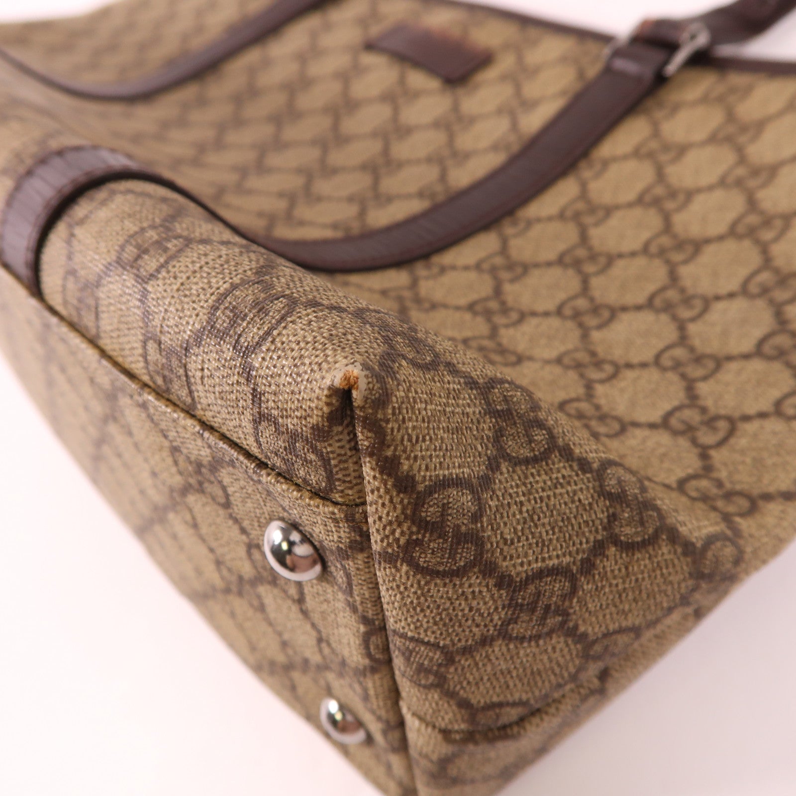 GUCCI SHW Tote Bag 114595 Coated Canvas Brown