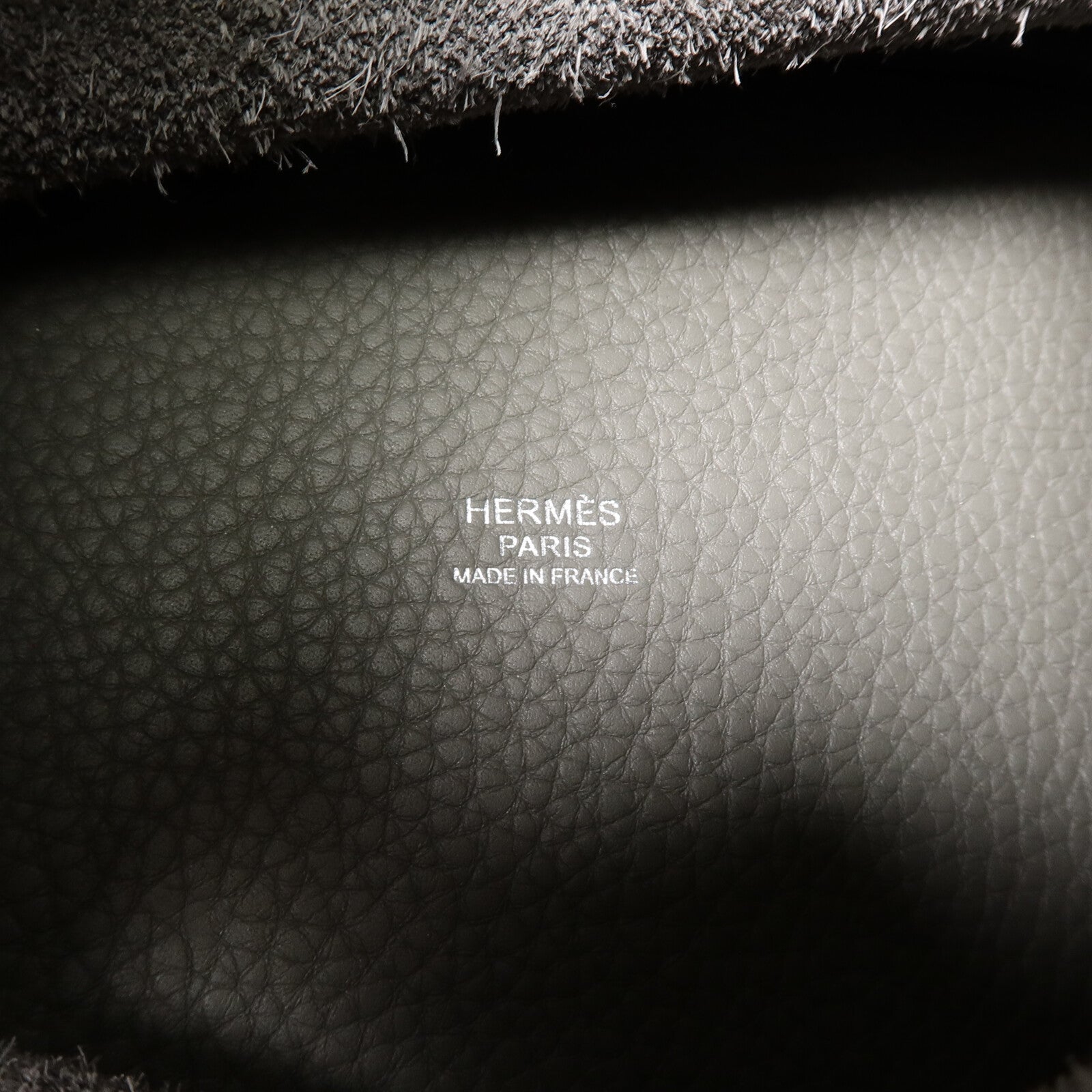 HERMES Clemence皮革Picotin PM手挽袋Gris Meyer