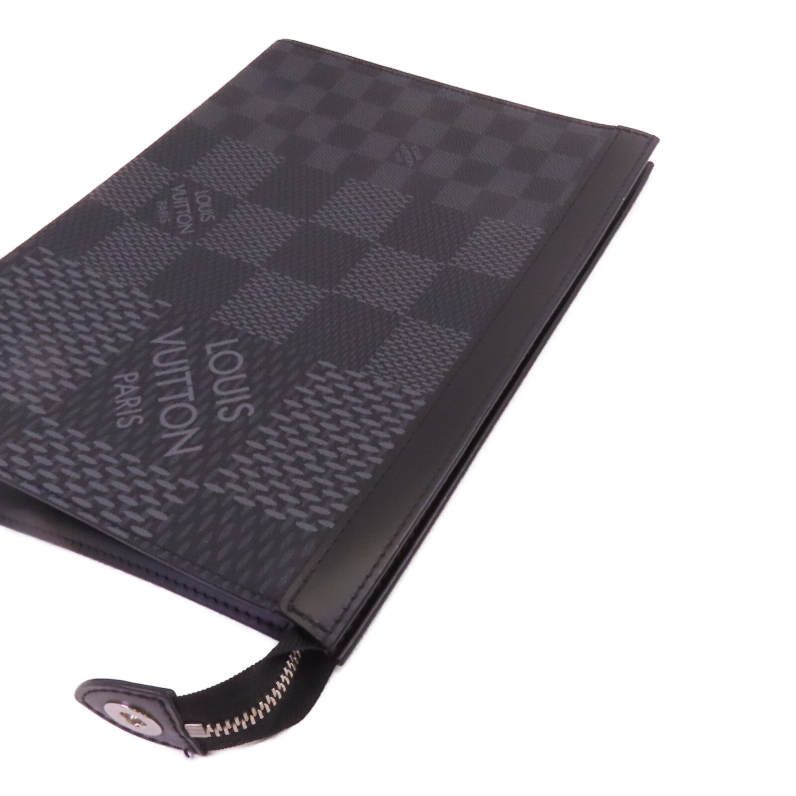 LOUIS VUITTON Damier Graphite Pochette Voyage銀扣手拿包