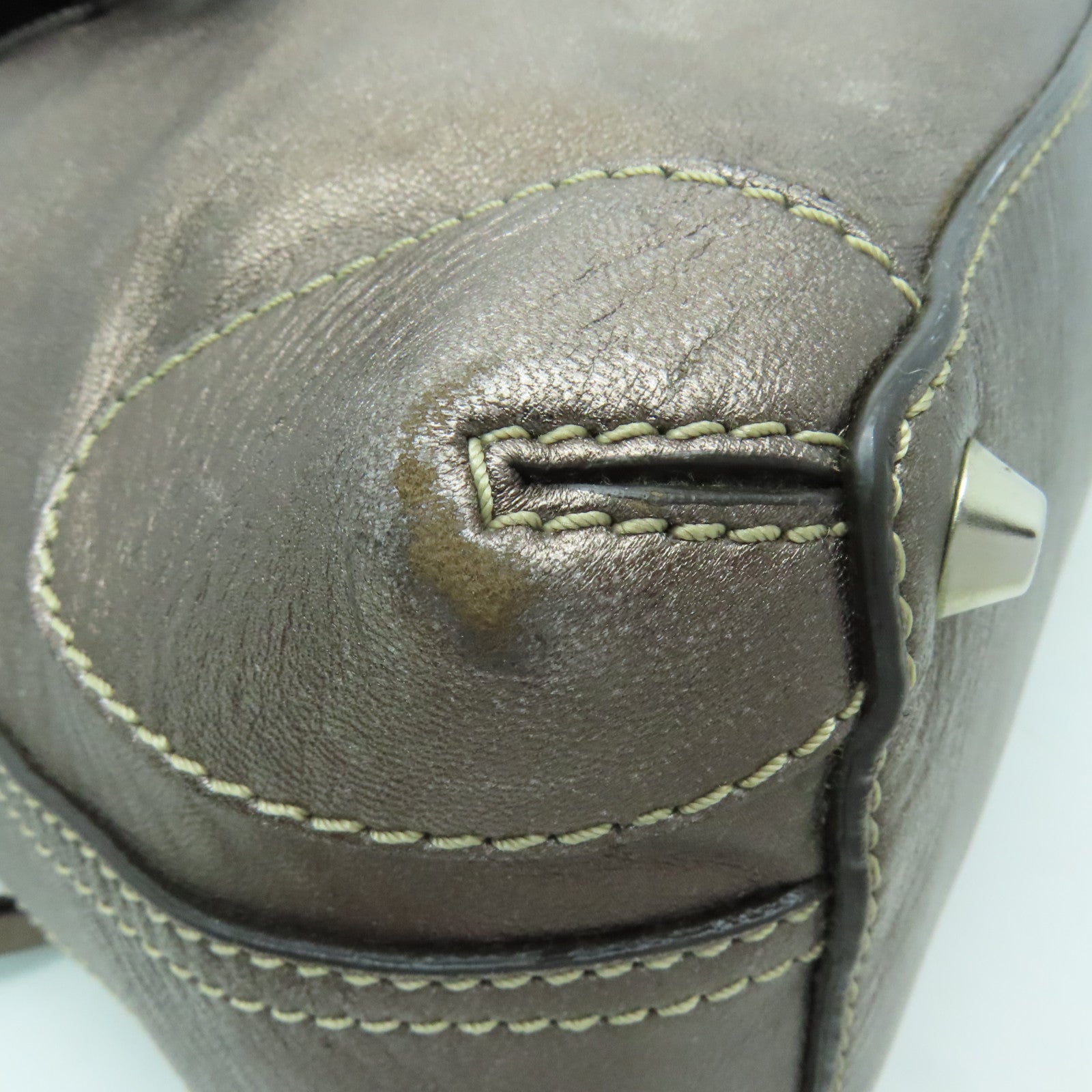 Chloe 【激減優惠】羊皮皮革Shoulder Bag銀扣肩背袋銅色