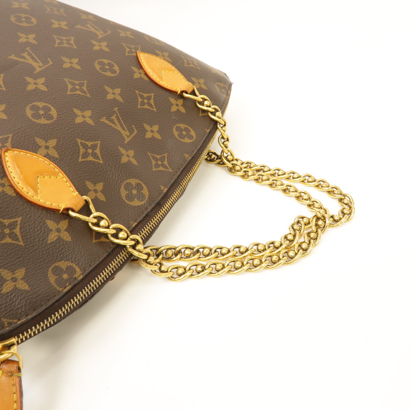 LOUIS VUITTON 【激減優惠】Monogram Lockit Chain金扣手挽袋啡色