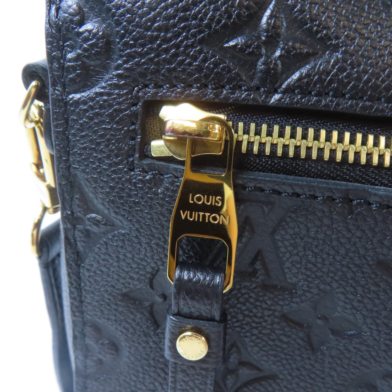 LOUIS VUITTON Monogram Empreinte Pochette Metis金扣手挽肩背兩用袋黑色