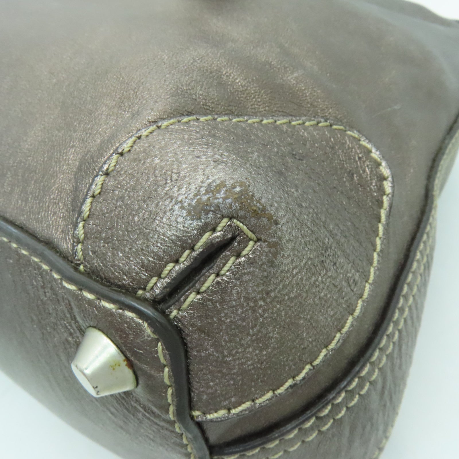 Chloe 【激減優惠】羊皮皮革Shoulder Bag銀扣肩背袋銅色