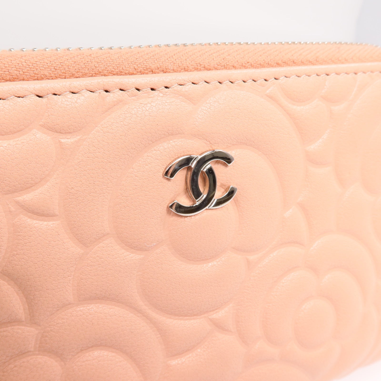 CHANEL 【激減優惠】羊皮皮革Zipper long Wallet銀扣長錢包