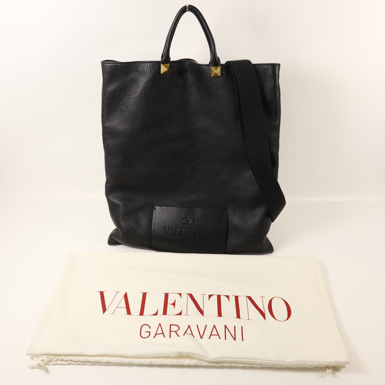 Valentino 【激減優惠】牛皮皮革2 Way Shoulder金扣手挽肩背兩用袋