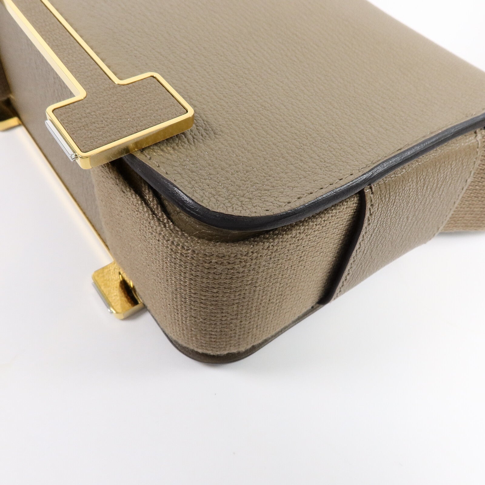 HERMES Chevre皮革Geta肩背袋Etoupe