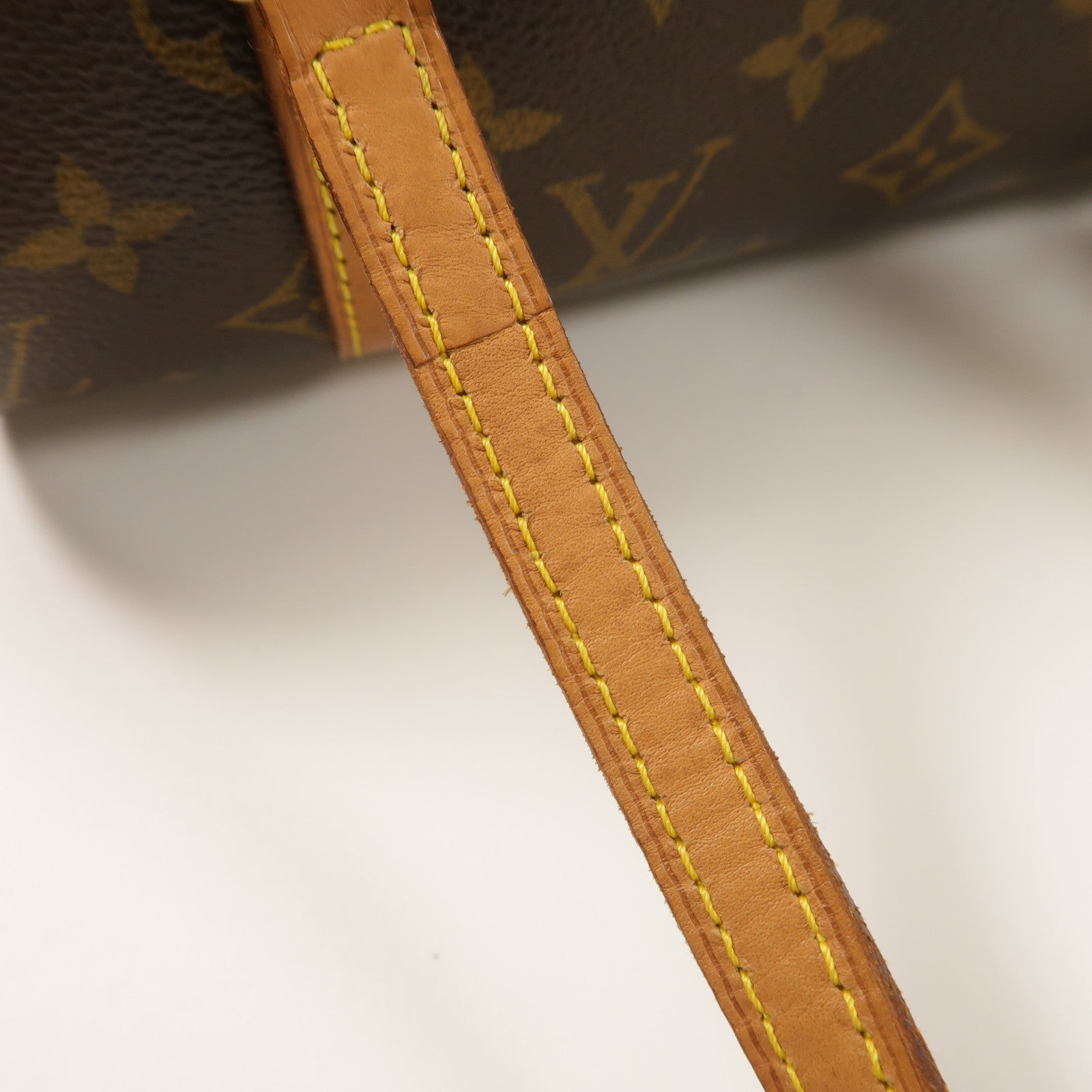 LOUIS VUITTON Monogram Papillon金扣手挽袋棕色