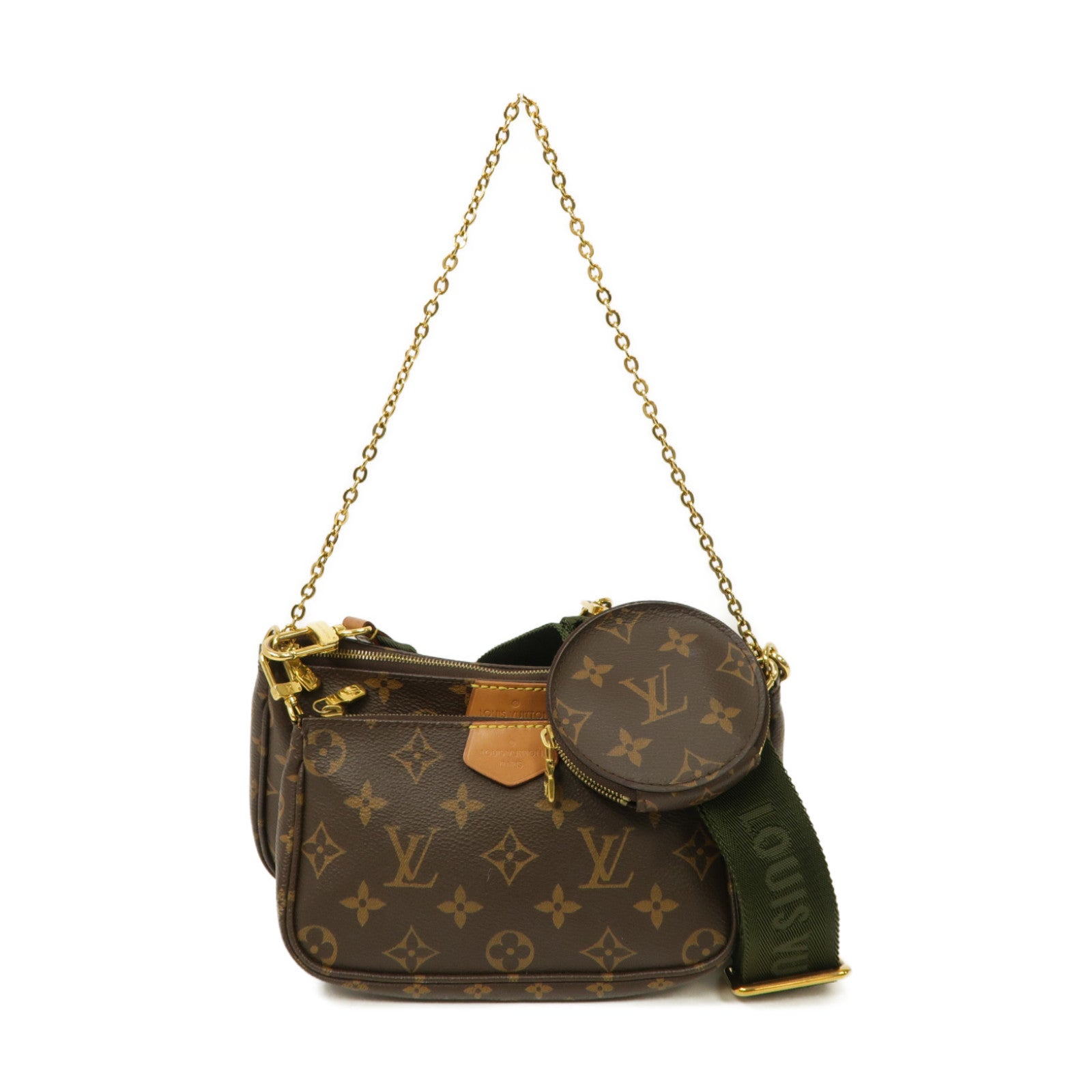 LOUIS VUITTON 【激減優惠】Monogram Multi Pochette Accessoires金扣肩背袋棕色