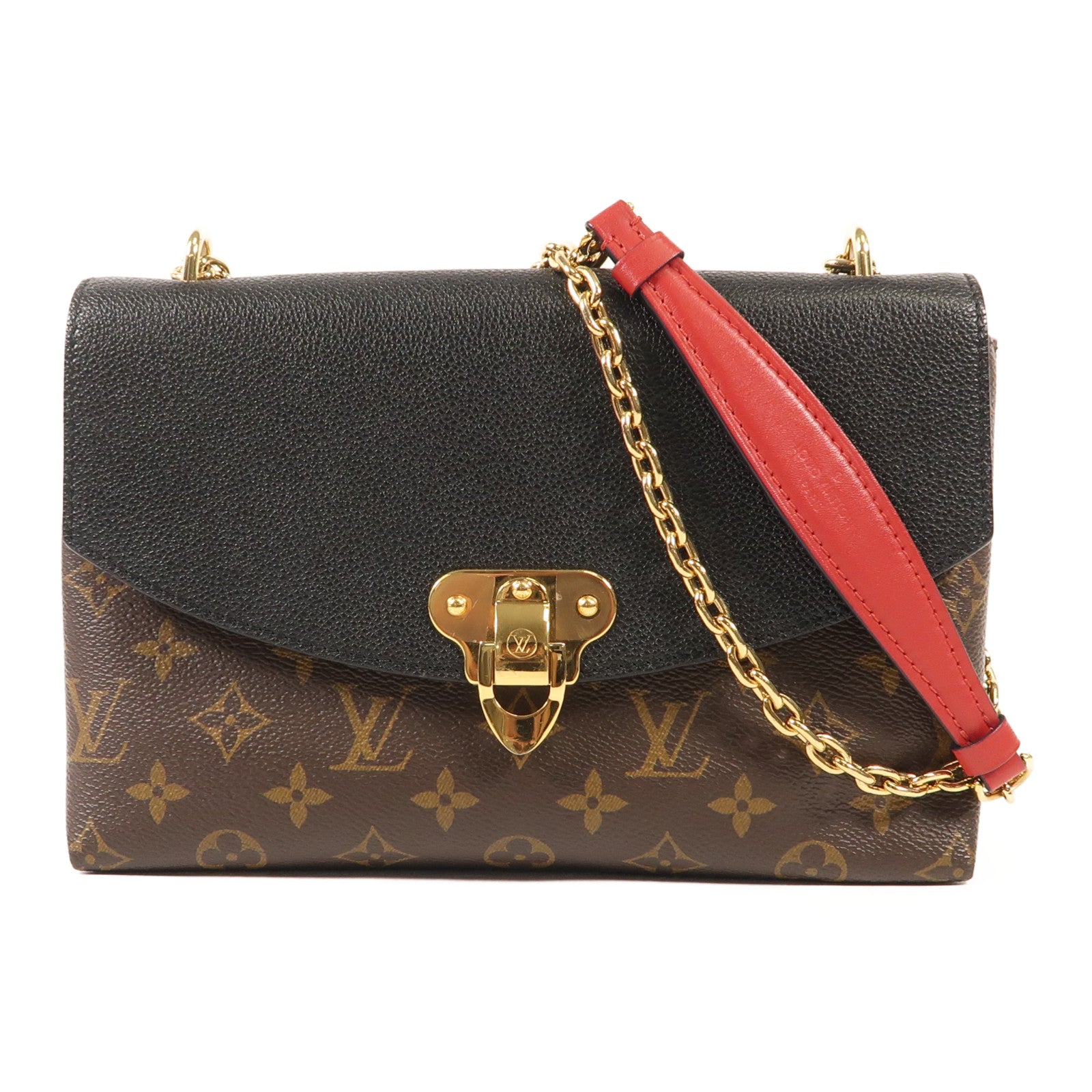 LOUIS VUITTON Monogram Saint Placide金扣肩背袋棕色/色