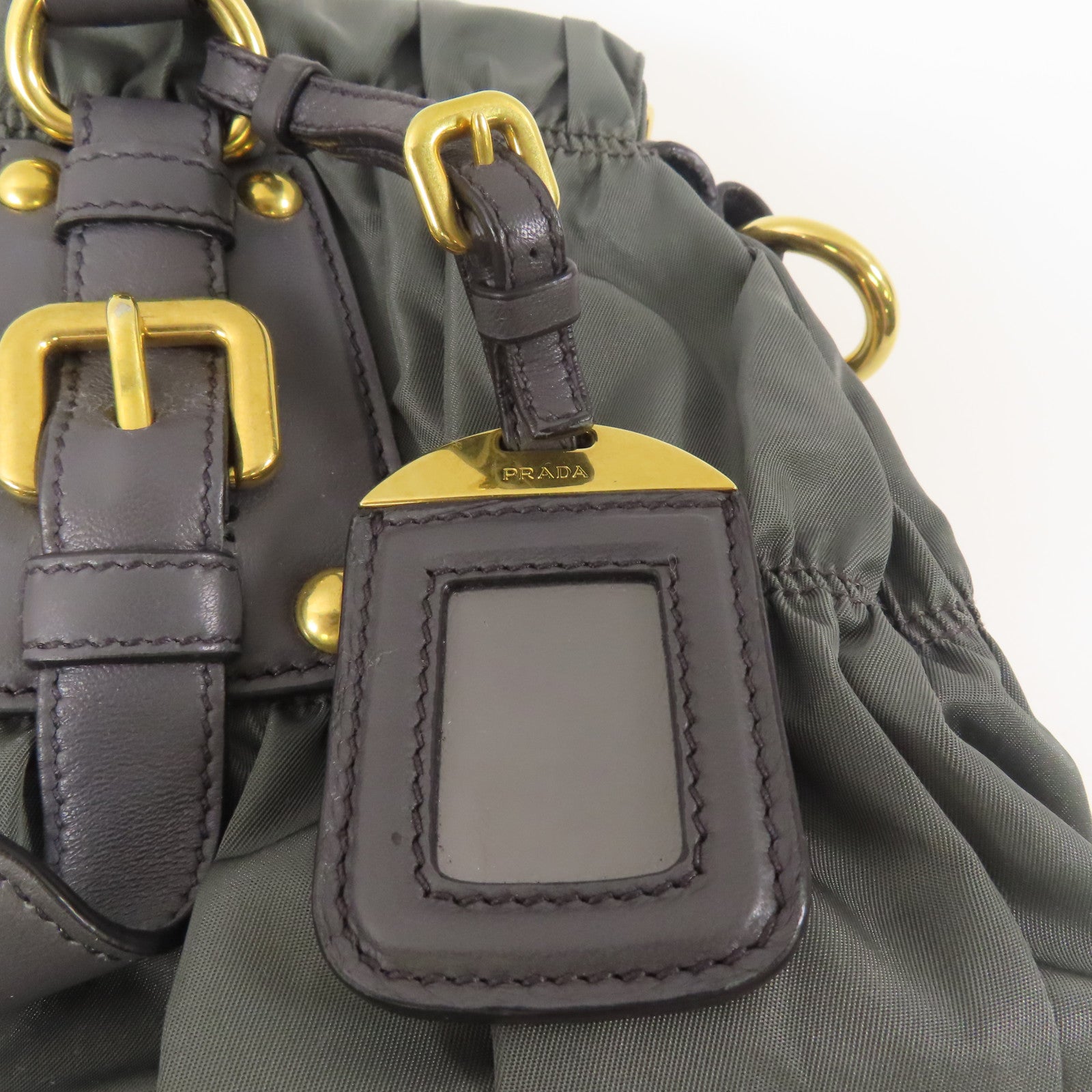 PRADA 尼龍2wayショルダーバッグ金扣手挽肩背兩用袋