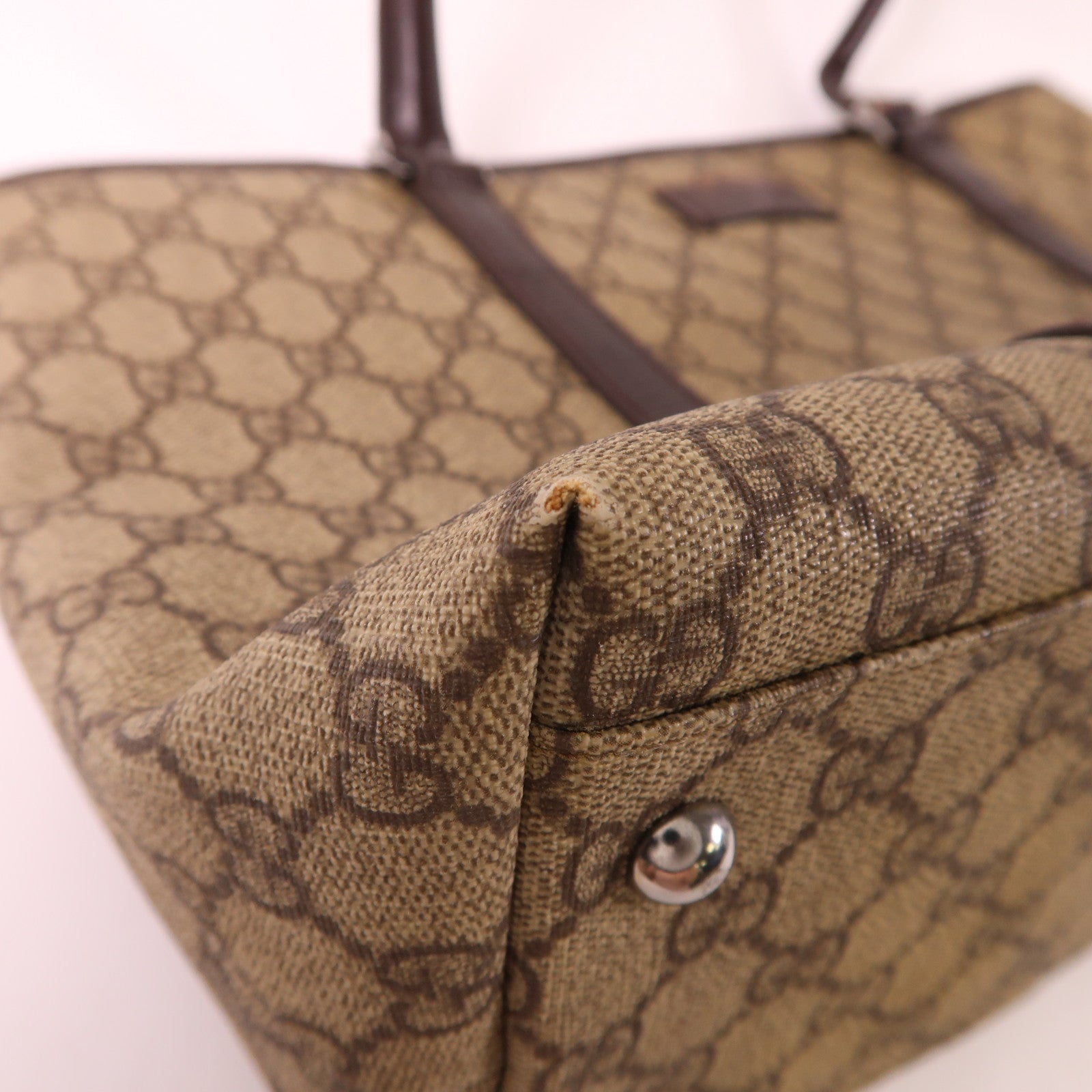 GUCCI SHW Tote Bag 114595 Coated Canvas Brown