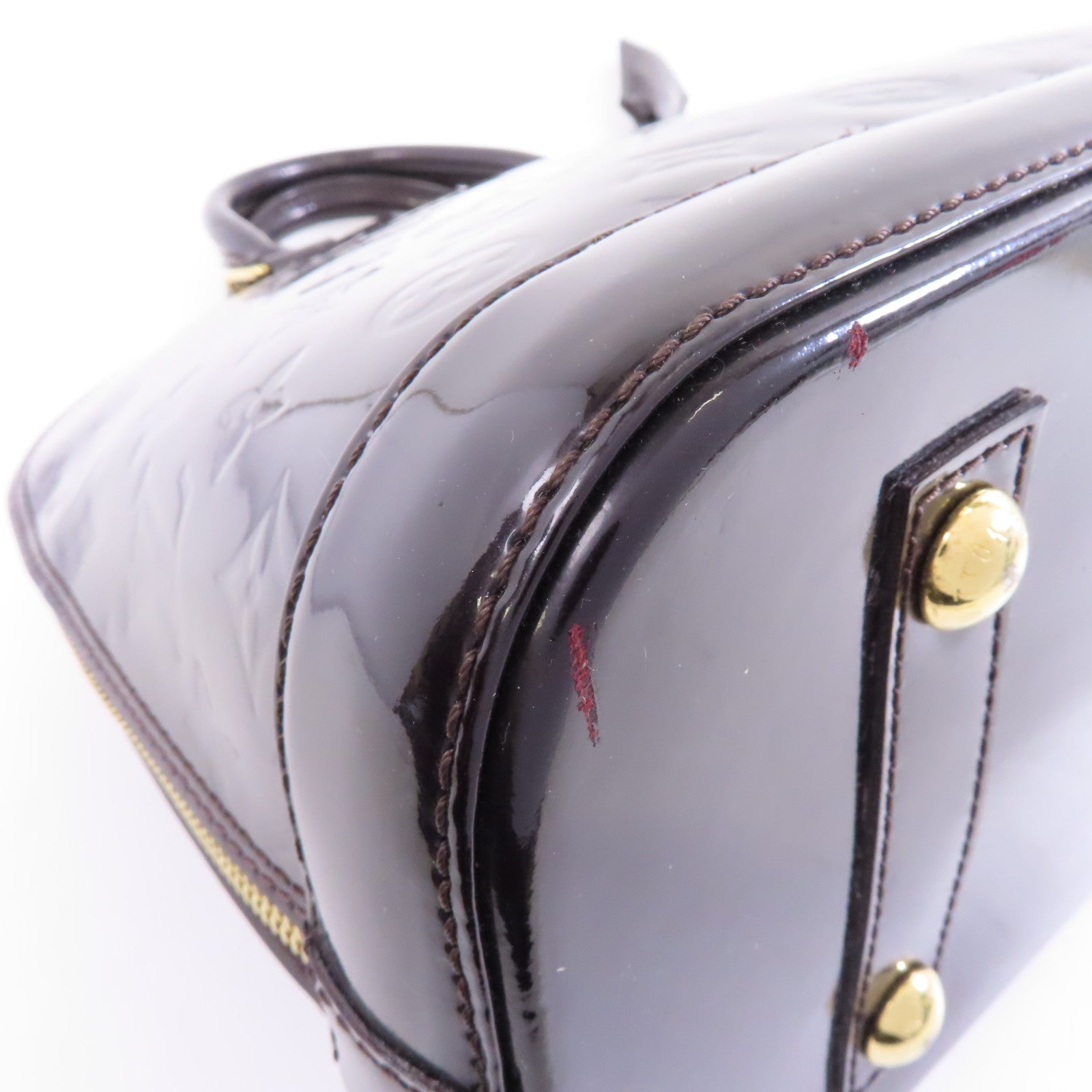 LOUIS VUITTON Vernis Alma金扣手挽袋紫色