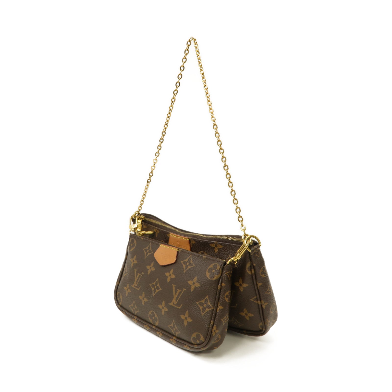 LOUIS VUITTON 【激減優惠】Monogram Multi Pochette Accessoires金扣肩背袋棕色