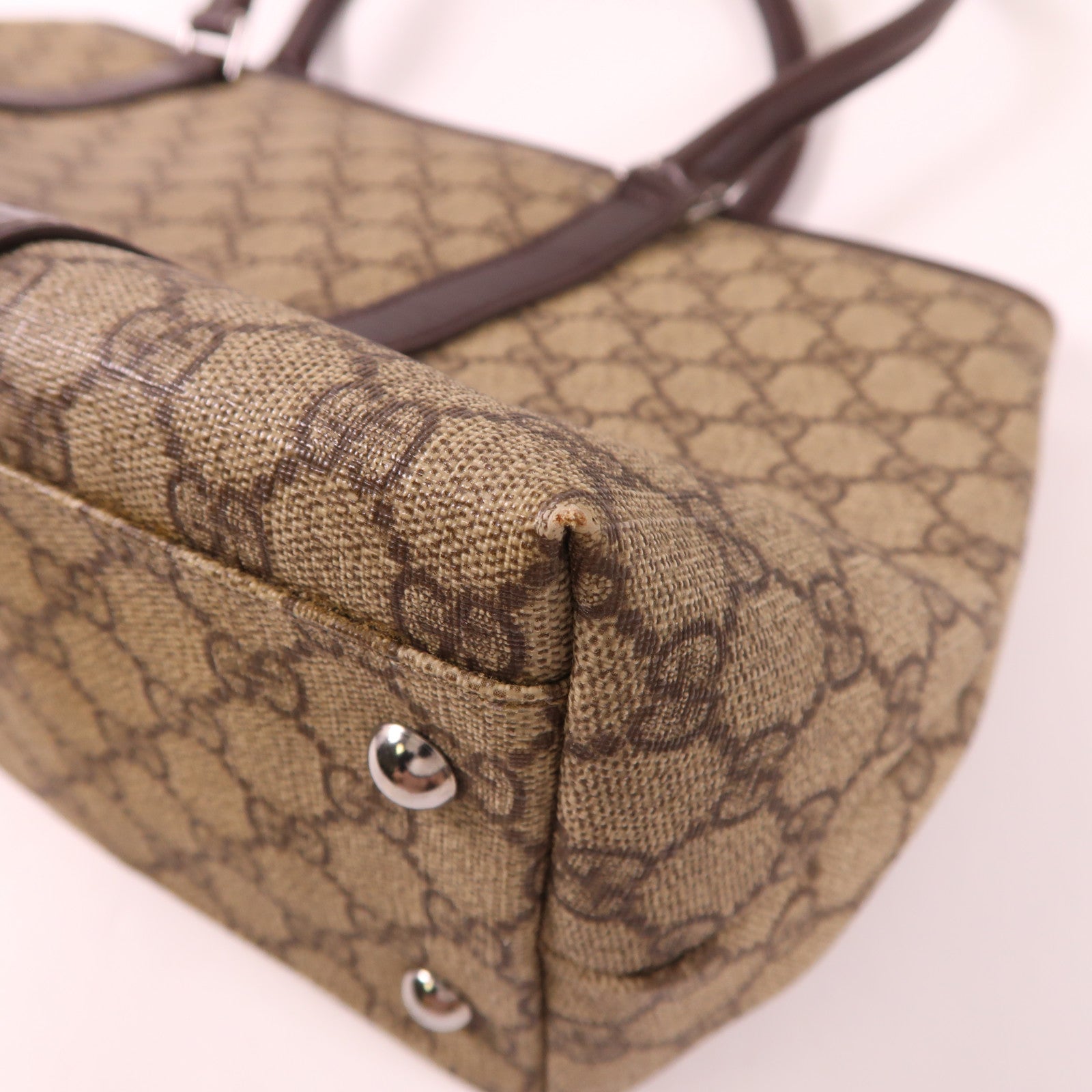 GUCCI SHW Tote Bag 114595 Coated Canvas Brown