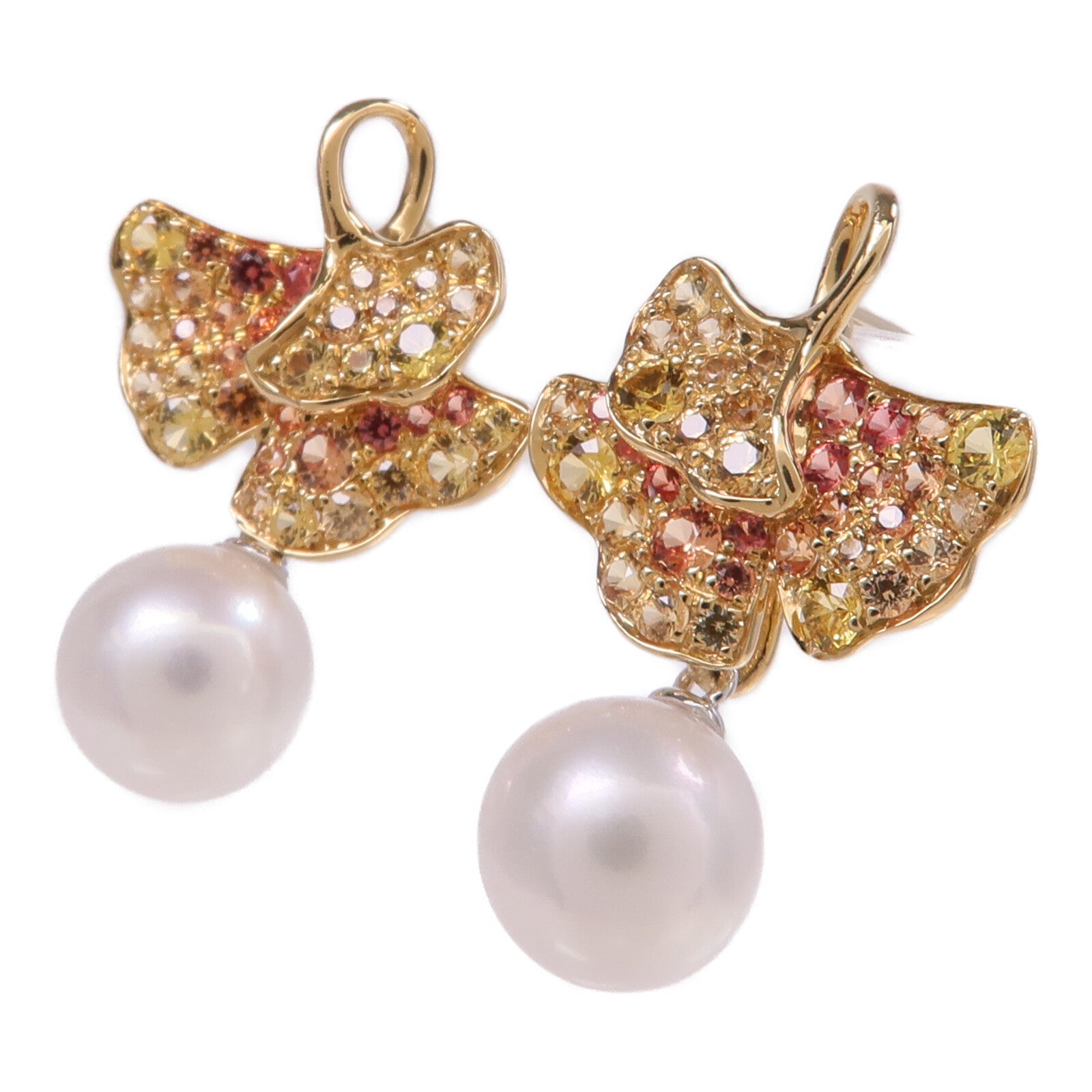 JEWELRY 18K黃金/白金Pink Sapphire Pearl Earrings粉紅色藍寶石/珍珠耳環