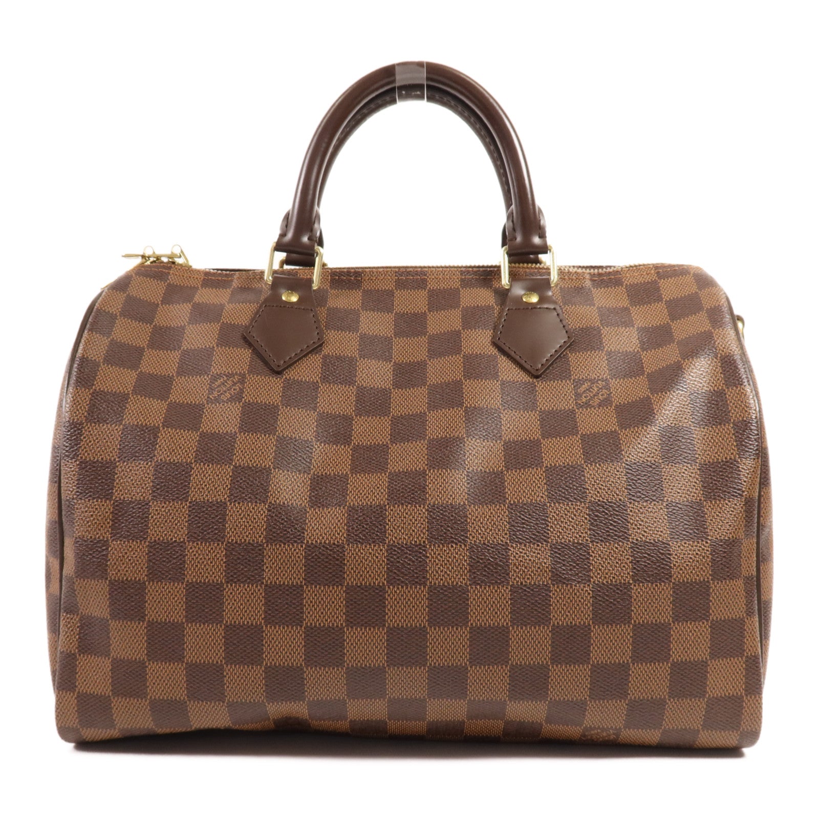 LOUIS VUITTON Damier Speedy Bandouliere 30金扣手挽肩背兩用袋
