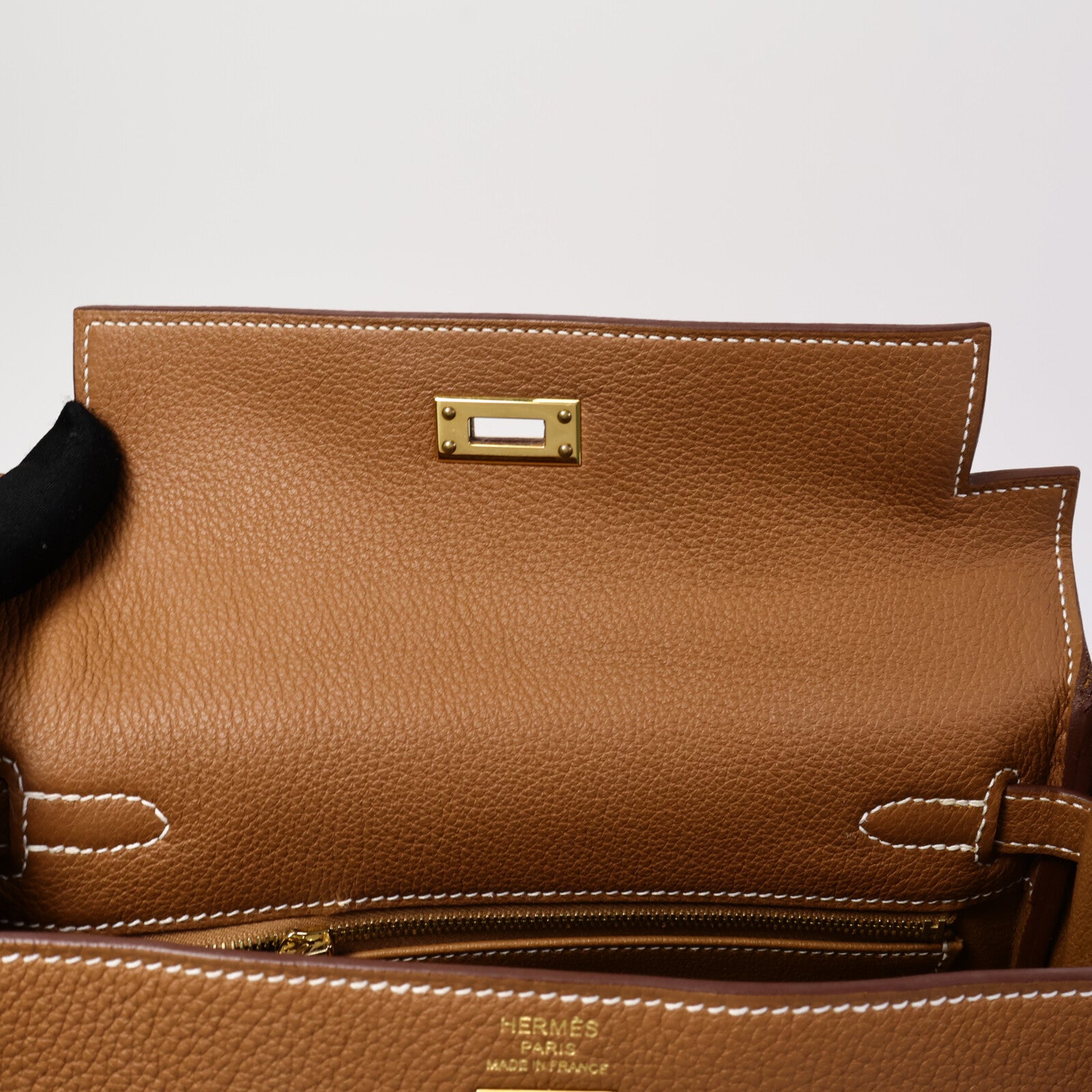 HERMES Togo皮革Kelly 25手挽肩背兩用袋Gold