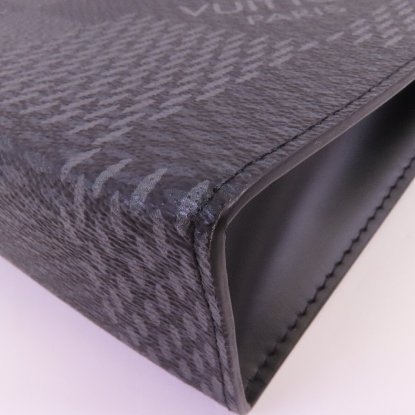 LOUIS VUITTON Damier Graphite Pochette Voyage銀扣手拿包