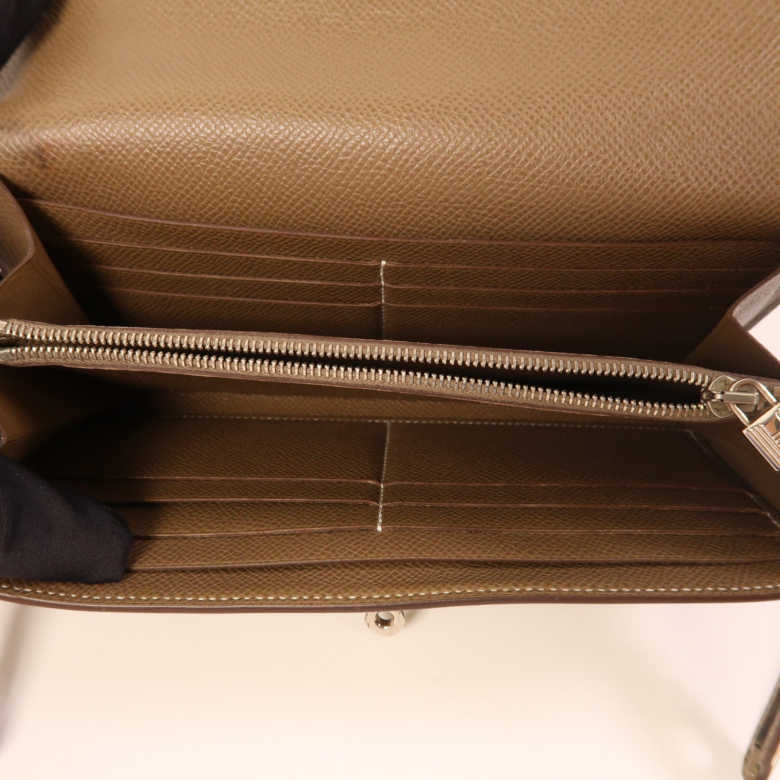 HERMES Epsom皮革Kelly Long Wallet銀扣長錢包