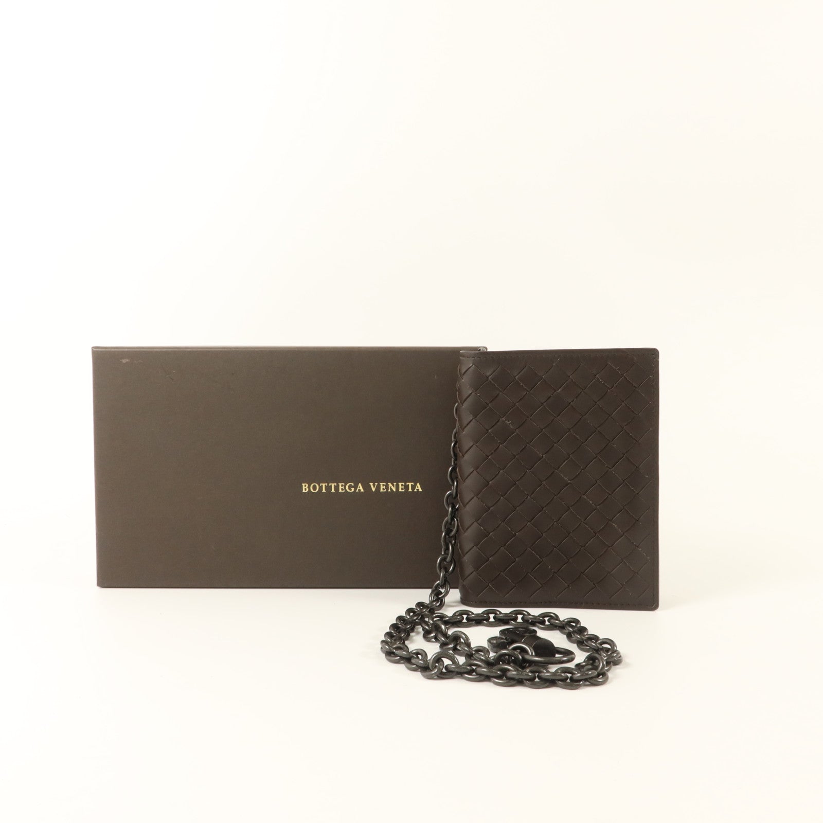 BOTTEGA VENETA 織紋皮革Bifold Wallet With Chain錢包