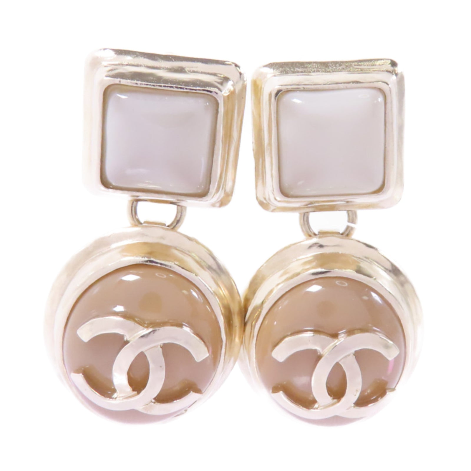 CHANEL 金屬Earrings耳環金色/米色/白色
