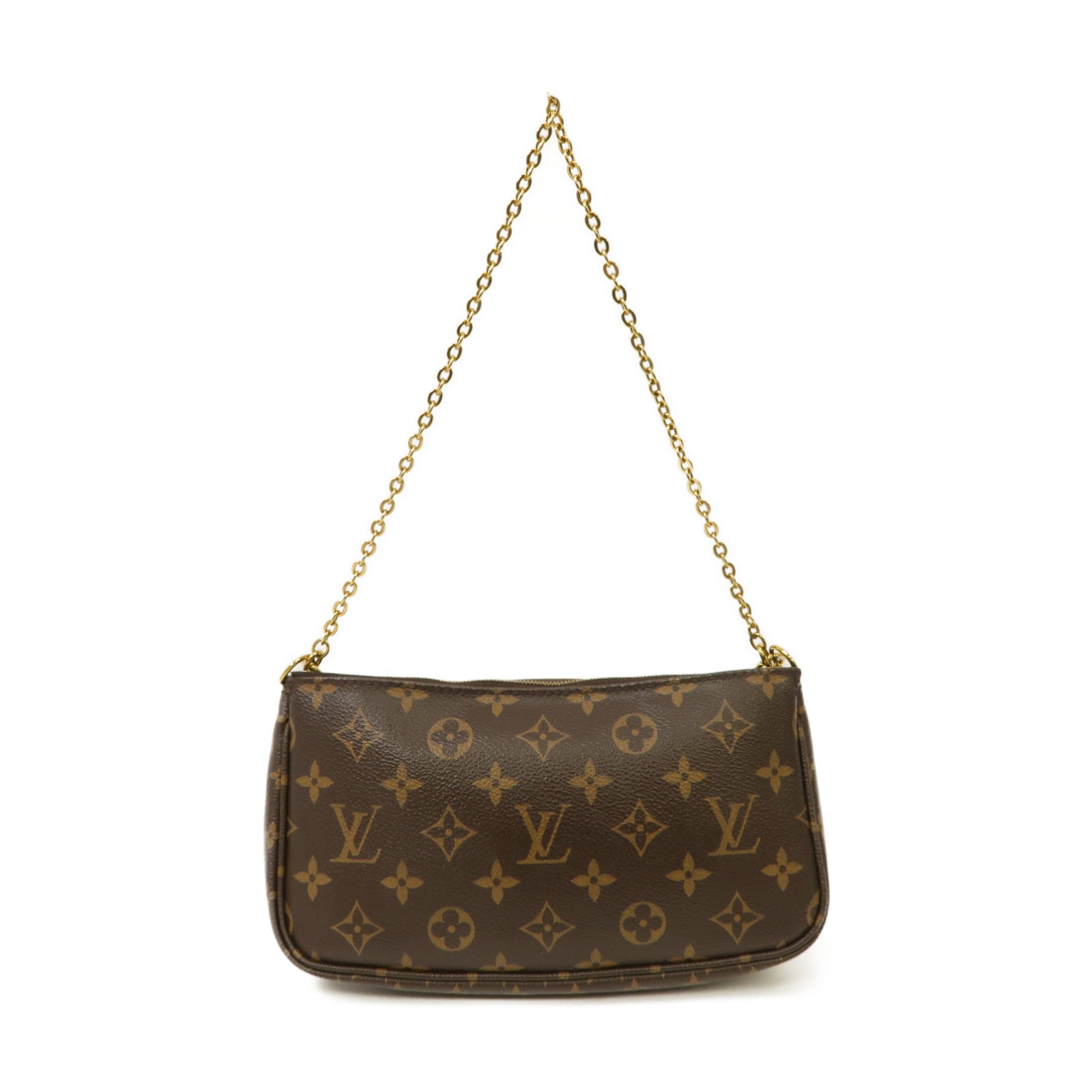 LOUIS VUITTON 【激減優惠】Monogram Multi Pochette Accessoires金扣肩背袋棕色
