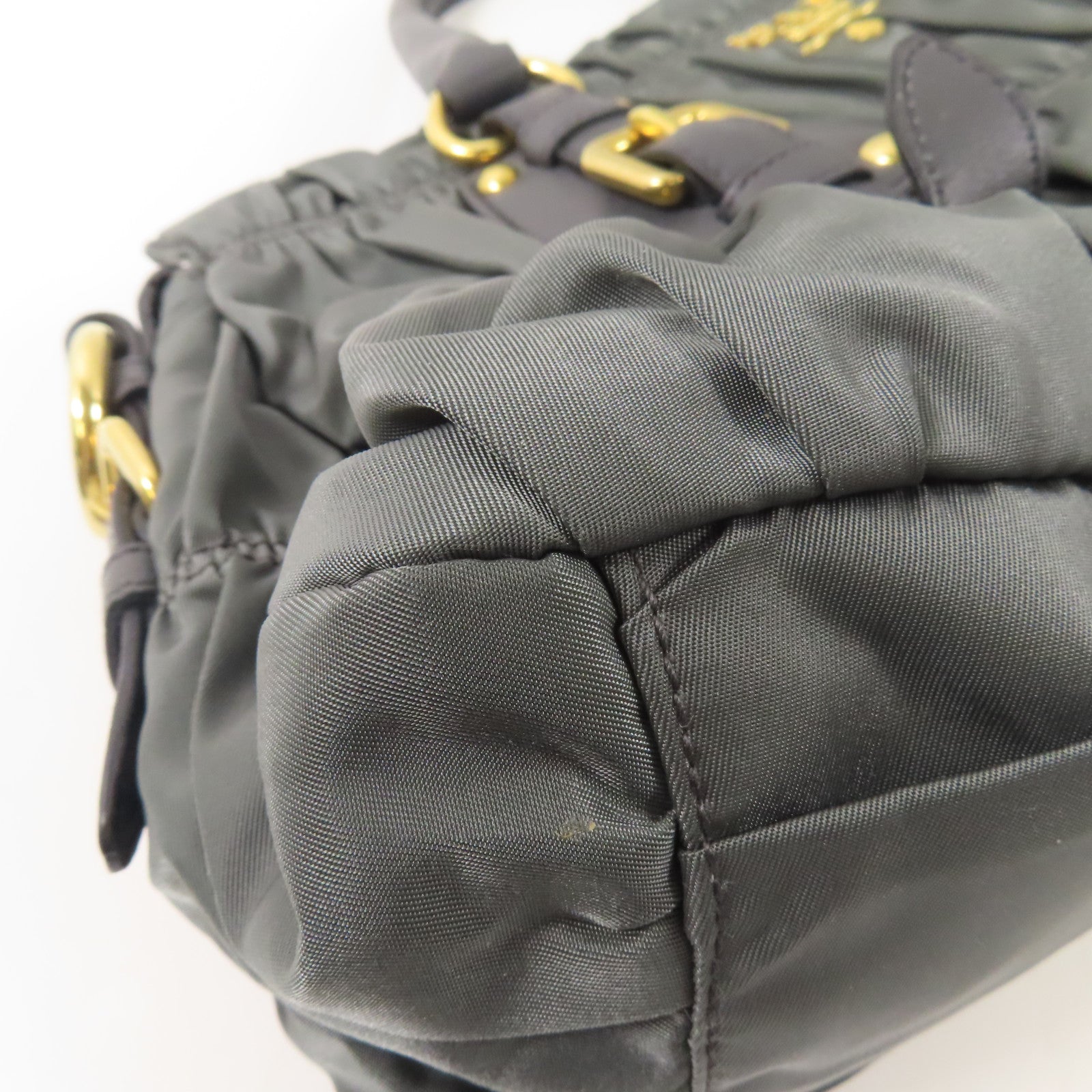 PRADA 尼龍2wayショルダーバッグ金扣手挽肩背兩用袋