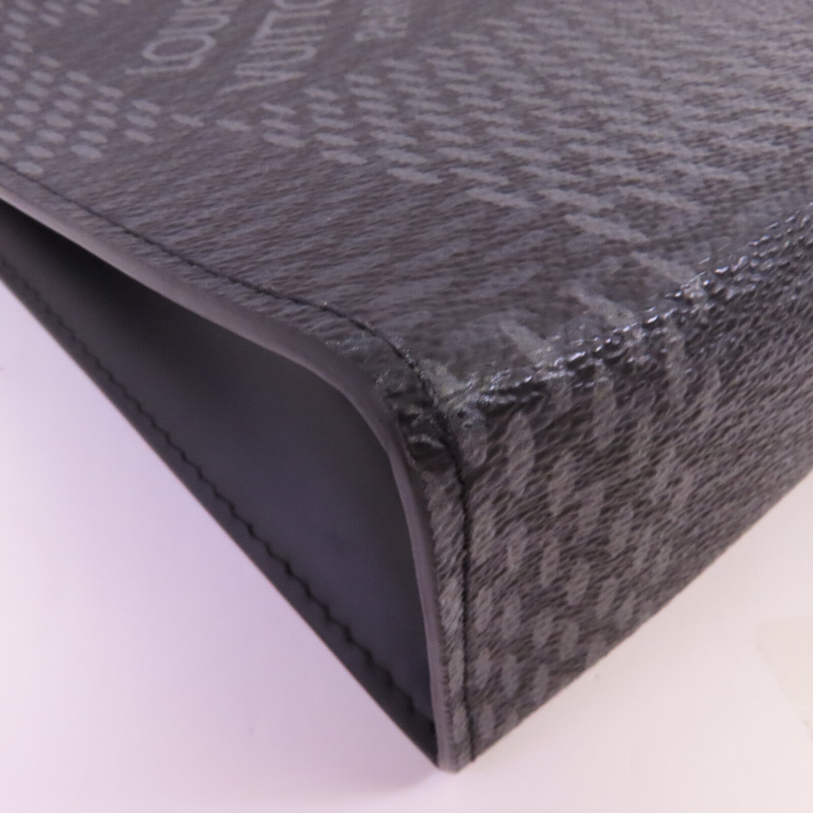 LOUIS VUITTON Damier Graphite Pochette Voyage銀扣手拿包
