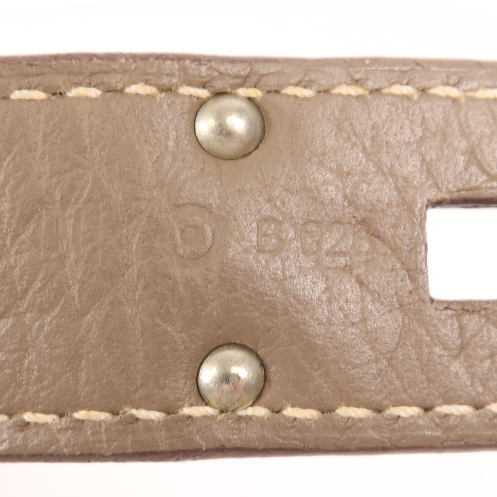 HERMES Clemence皮革Jypsiere銀扣肩背袋Etoupe