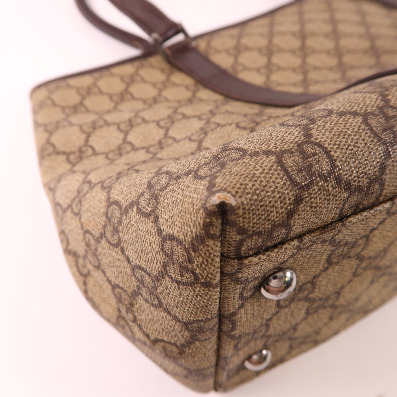 GUCCI SHW Tote Bag 114595 Coated Canvas Brown