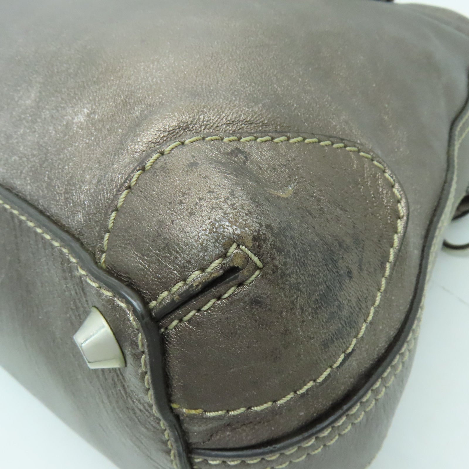 Chloe 【激減優惠】羊皮皮革Shoulder Bag銀扣肩背袋銅色
