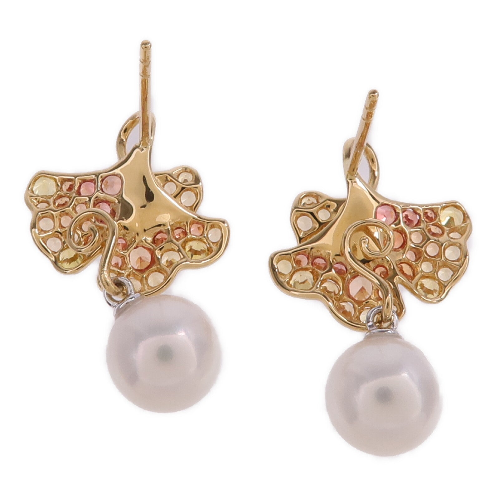 JEWELRY 18K黃金/白金Pink Sapphire Pearl Earrings粉紅色藍寶石/珍珠耳環